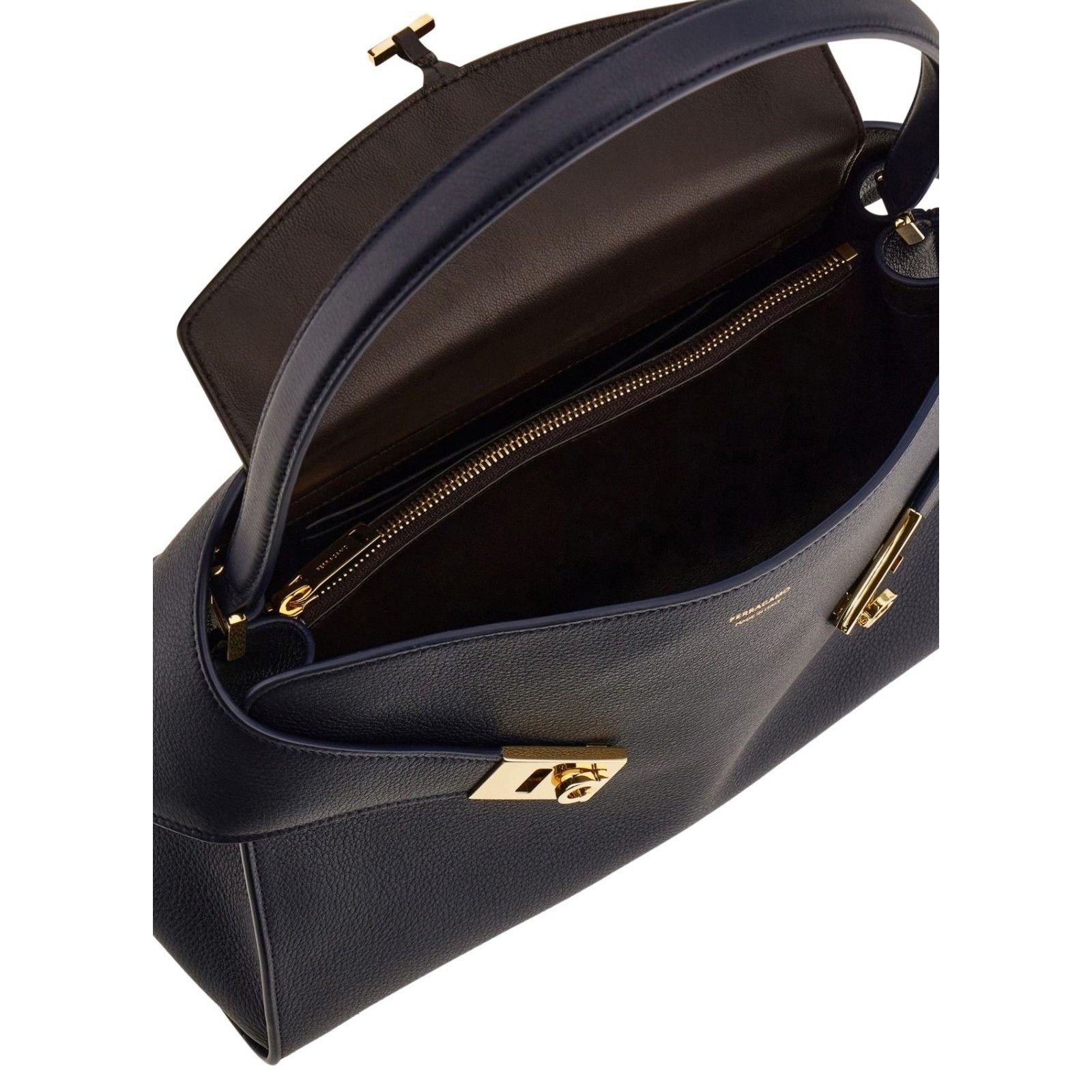 Salvatore Ferragamo FERRAGAMO Hug Navy Top Handle Bag New Size ONE SIZE - 4 Thumbnail