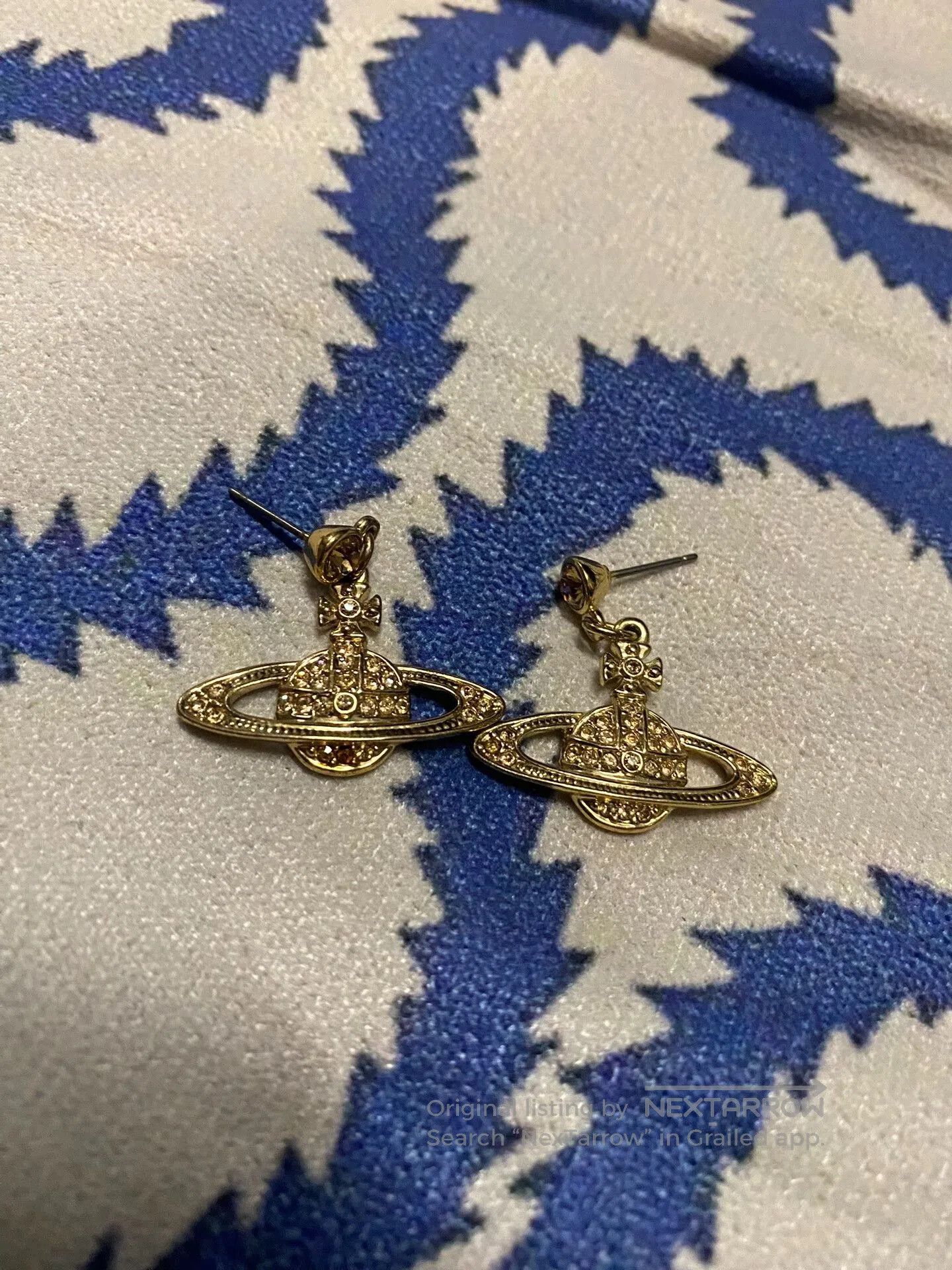 Vivienne Westwood vivienne westwood saturn earrings with rhinestones. Size ONE SIZE - 1 Thumbnail