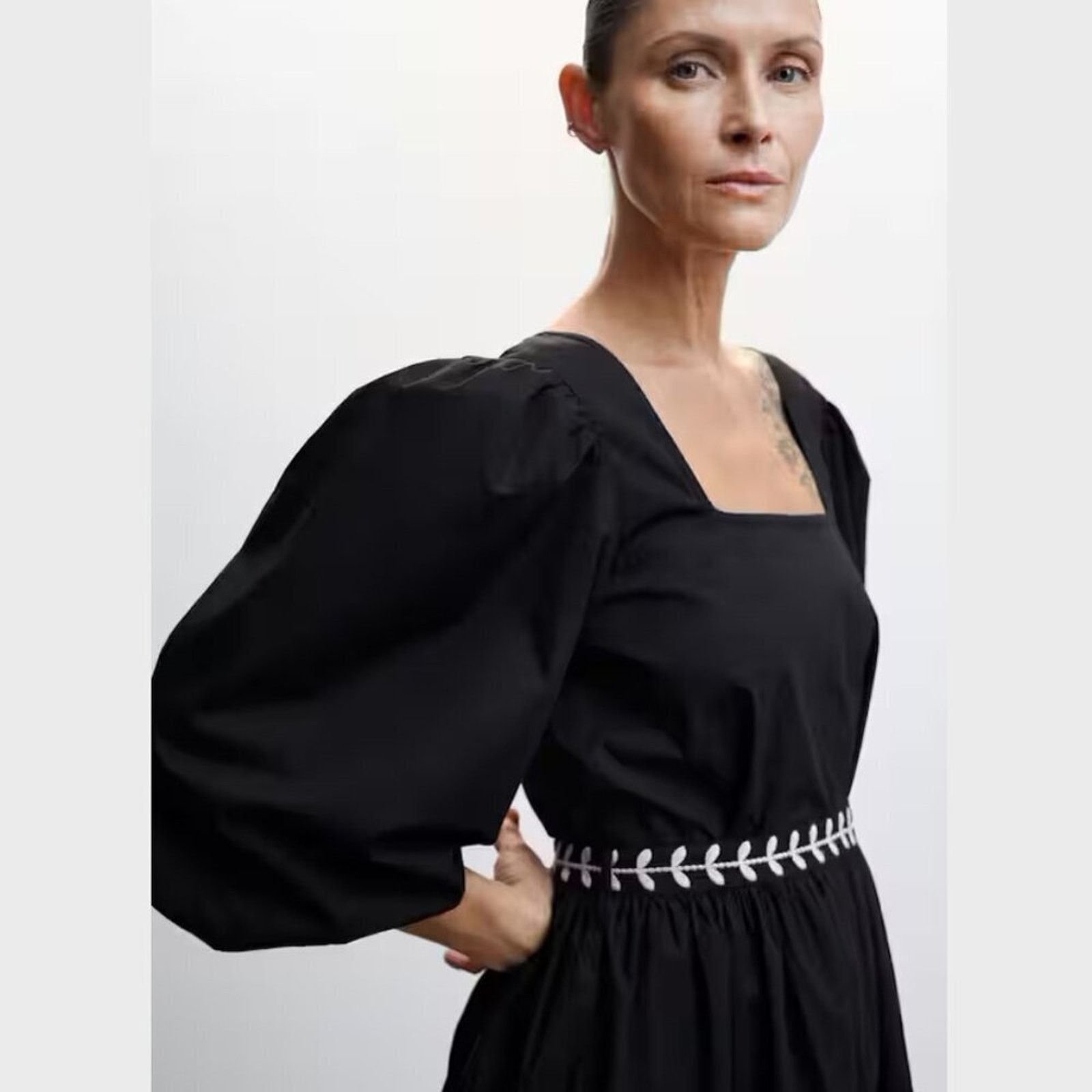 Mango MANGO Puff Sleeve Cotton Dress NWT Size M / US 6-8 / IT 42-44 - 7 Thumbnail