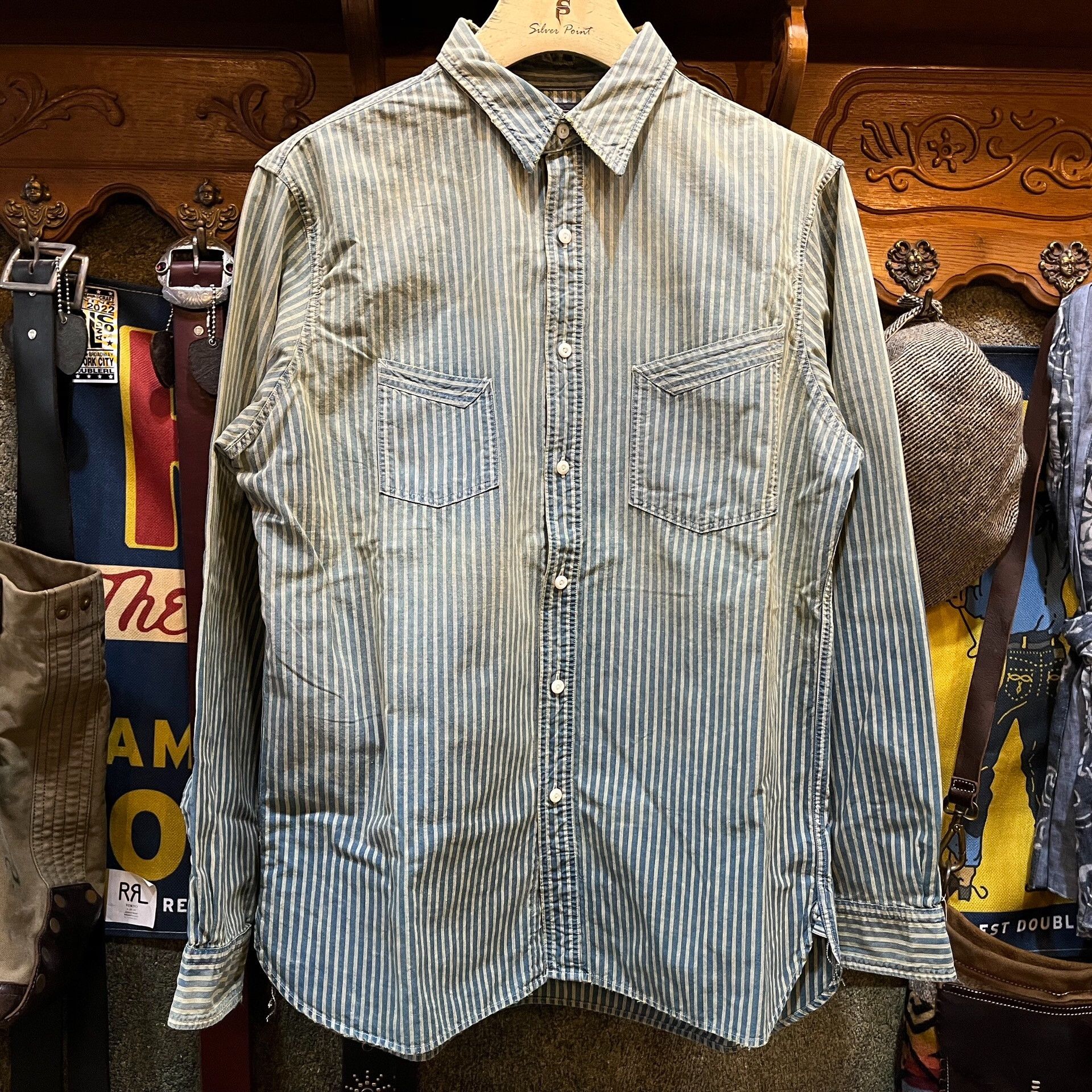 RRL Ralph Lauren RRL Vintage Distressed Striped Shirt Size US L / EU 52-54 / 3 - 1 Thumbnail