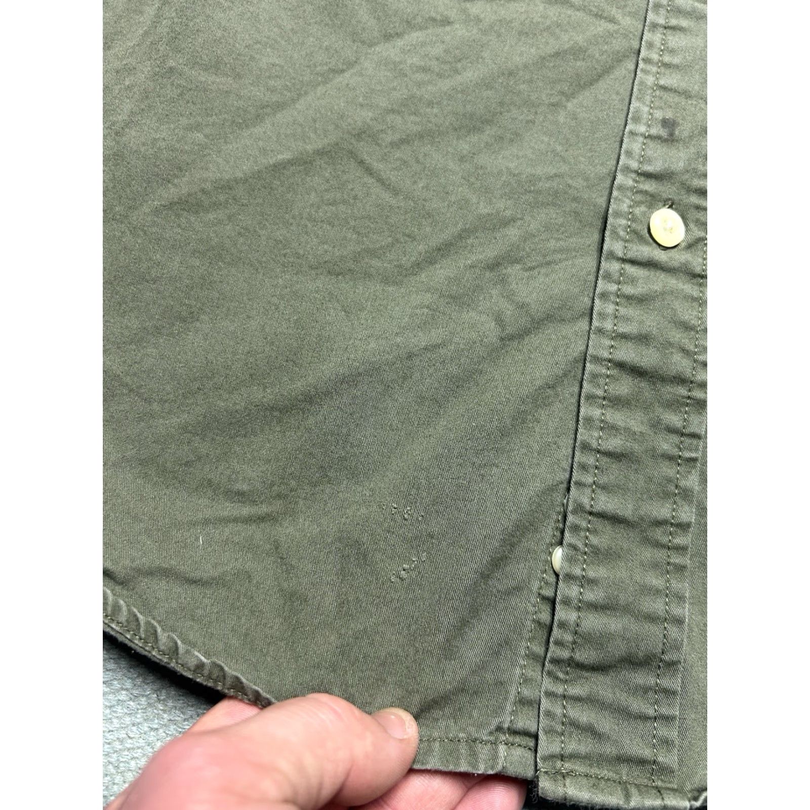 Eddie Bauer Eddie Bauer Button-Up Shirt Long Sleeve Olive Drab Army Green Faded Cotton Men’s XL Size US XL / EU 56 / 4 - 2 Thumbnail