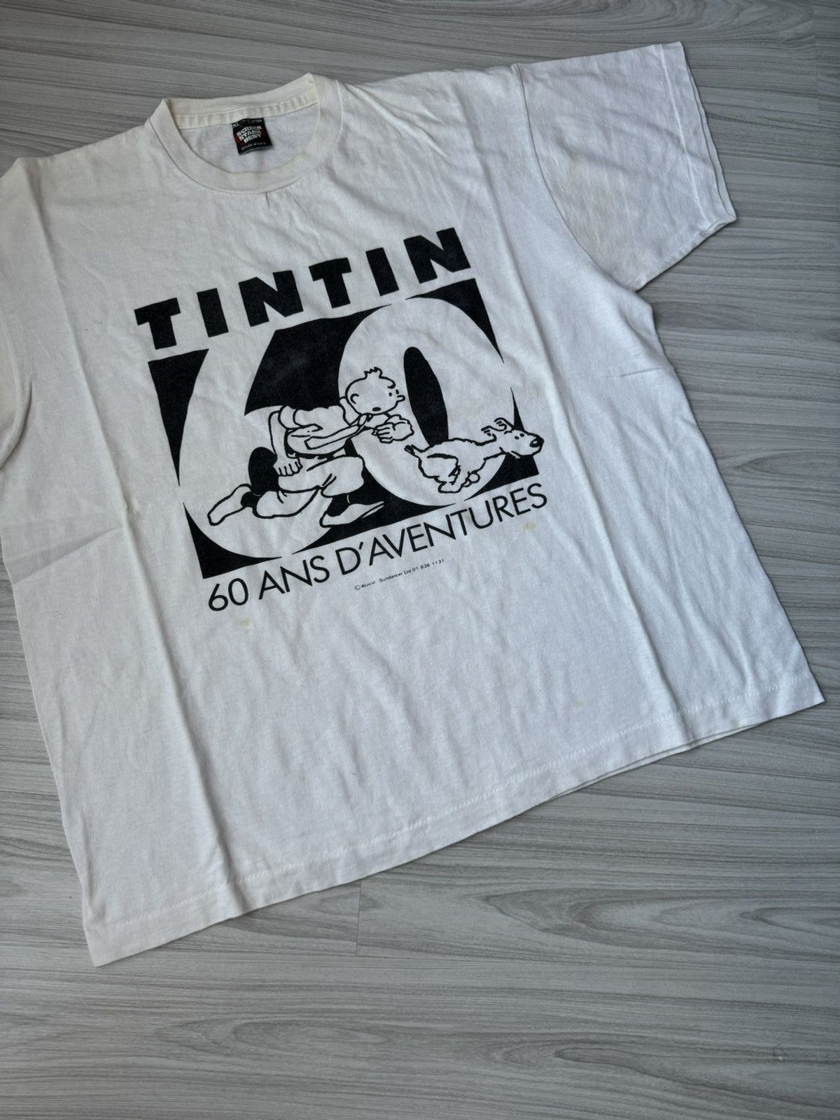 Cartoon Network × Vintage Tin Tin 60 ANS D'AVENTURES 90s vintage tee Size US L / EU 52-54 / 3 - 7 Thumbnail