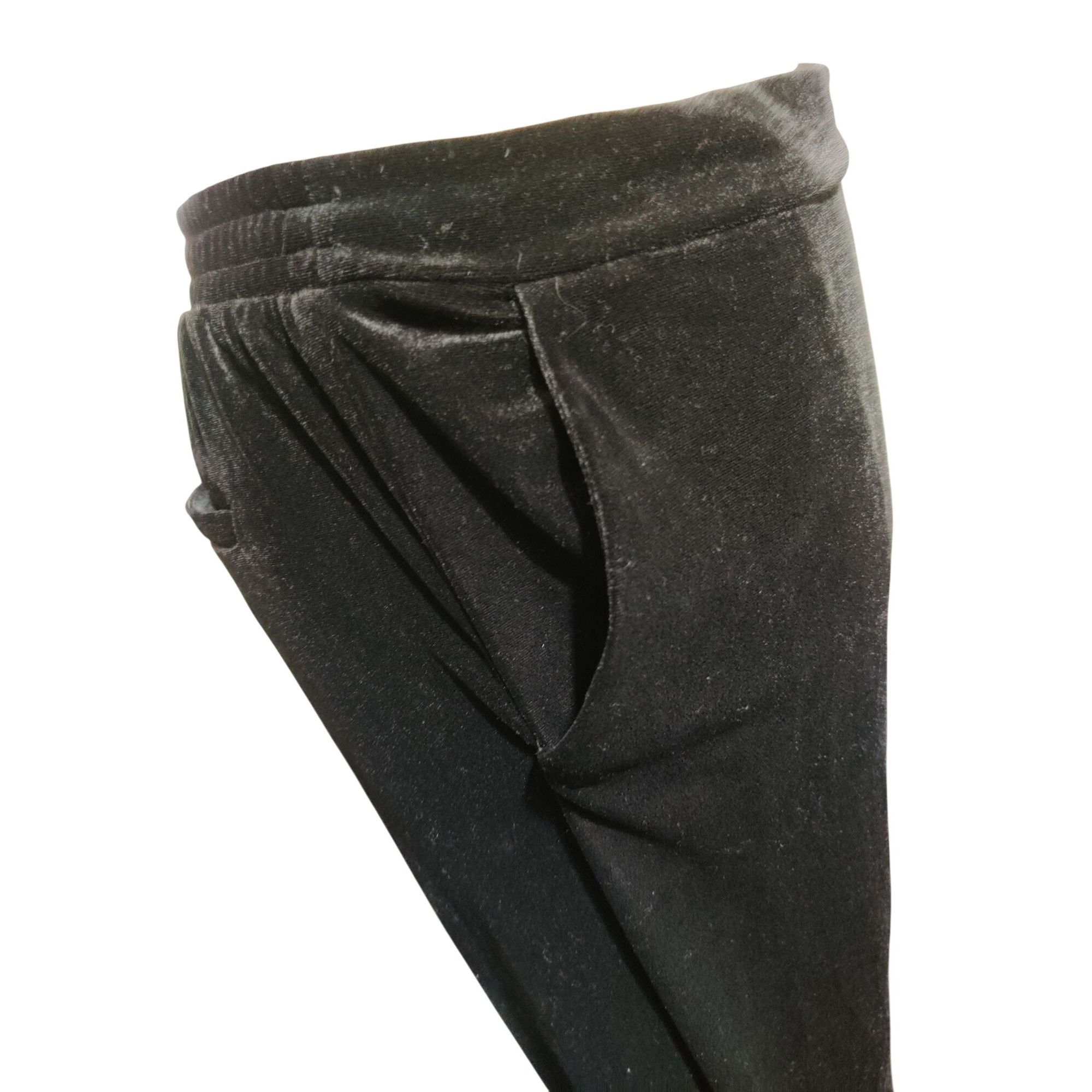 Other Time and Tru Pants Womens L Black Velour Lounge Pull On Wide Size 34" / US 12 / IT 48 - 9 Thumbnail