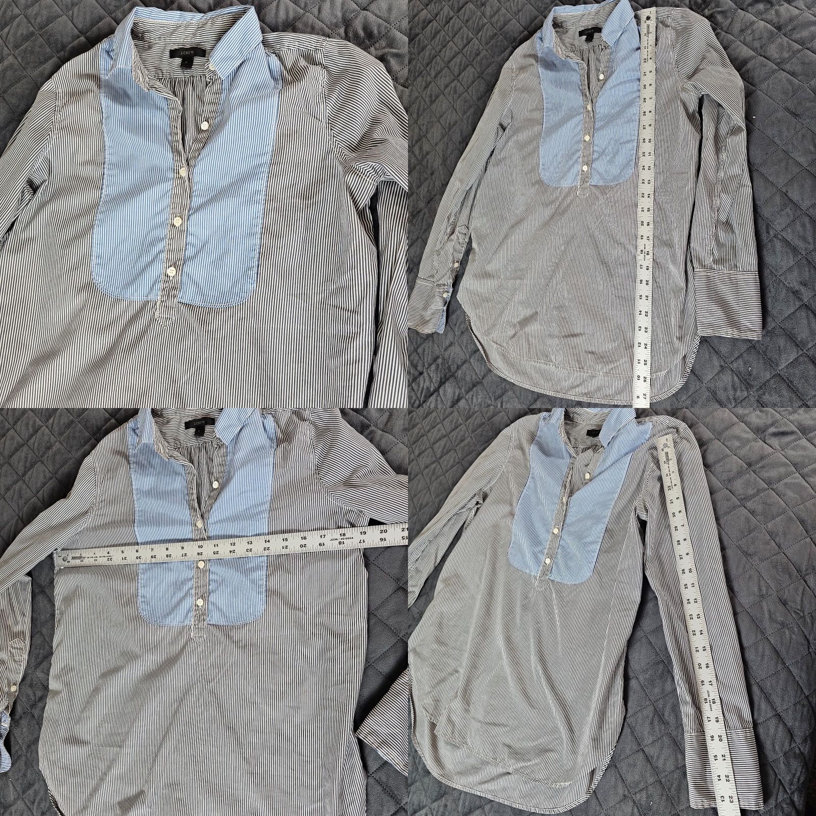 J.Crew J Crew Shirt Women's 2 Black Stripe Long Sleeve 1/2 Button Up Blouse Two Tone Size XS / US 0-2 / IT 36-38 - 8 Thumbnail