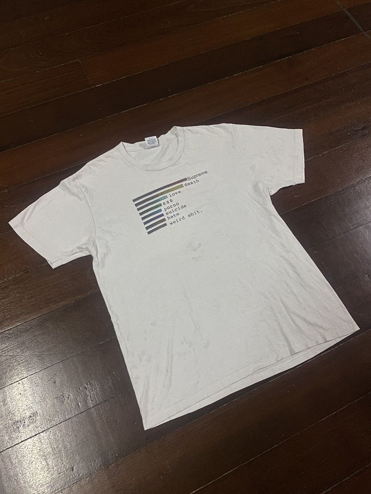 Supreme Supreme Chart Tee, white SS18, medium. Size US M / EU 48-50 / 2 - 4 Thumbnail