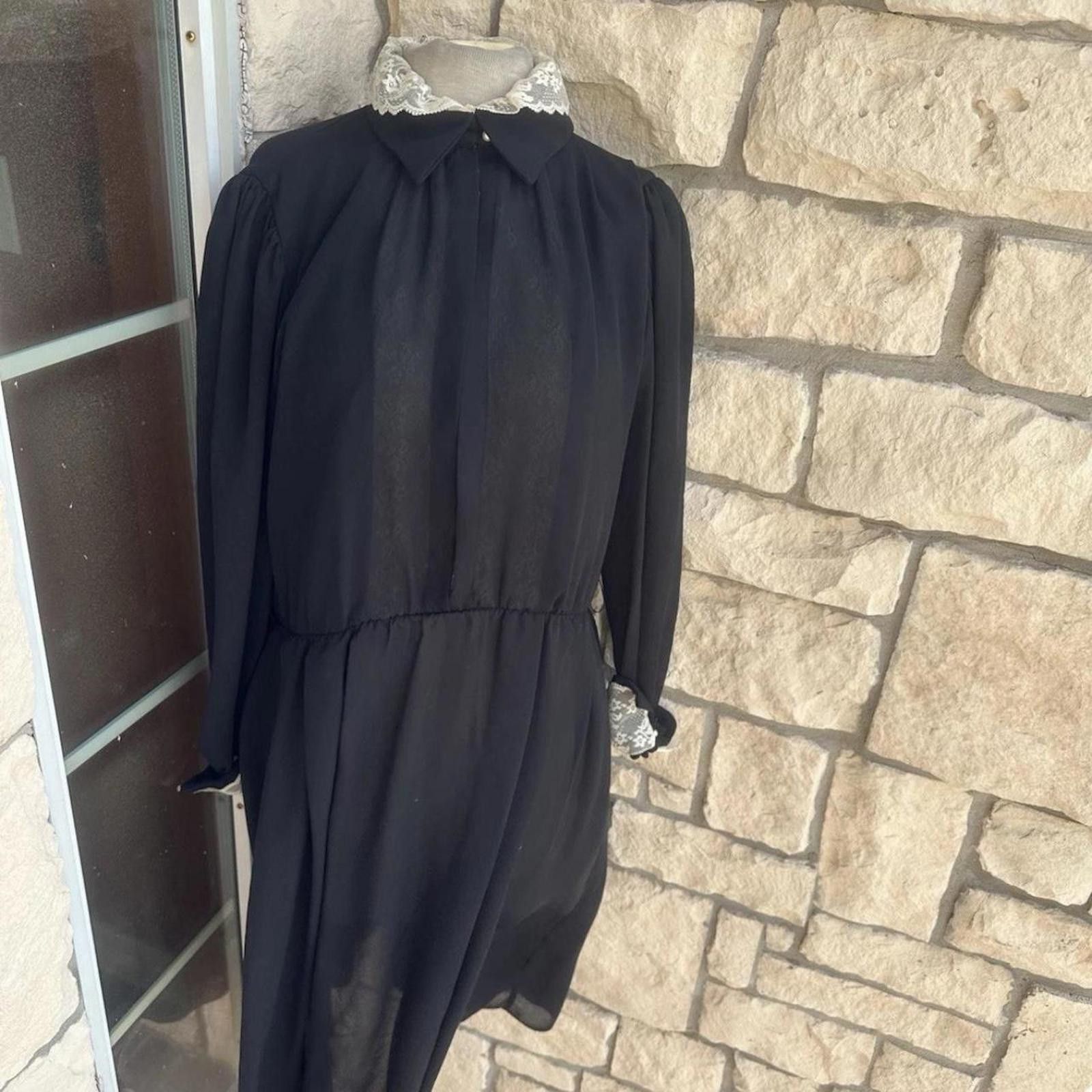 Other R.E.O Black Dress Size 14 Vintage Made Sheer Size XL / US 12-14 / IT 48-50 - 3 Thumbnail