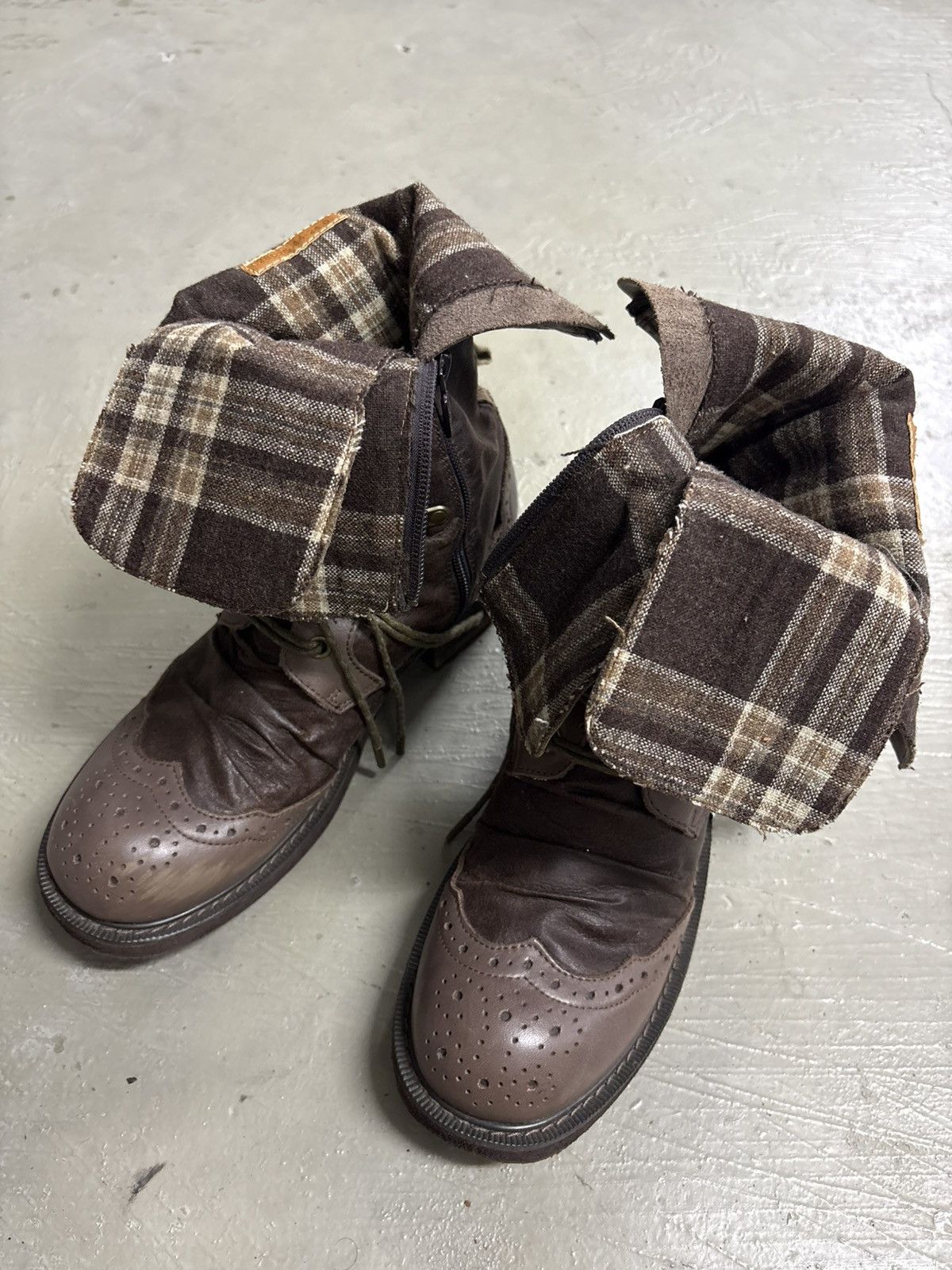 Alfredo Bannister Yosuke Dirk Bikkembergs style lace trough heel leather boots Size US 7.5 / EU 40-41 - 5 Thumbnail