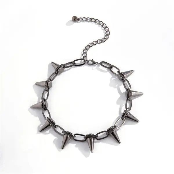 Jewelry Spike chain choker necklace,gothic jewelry Size ONE SIZE - 6 Thumbnail