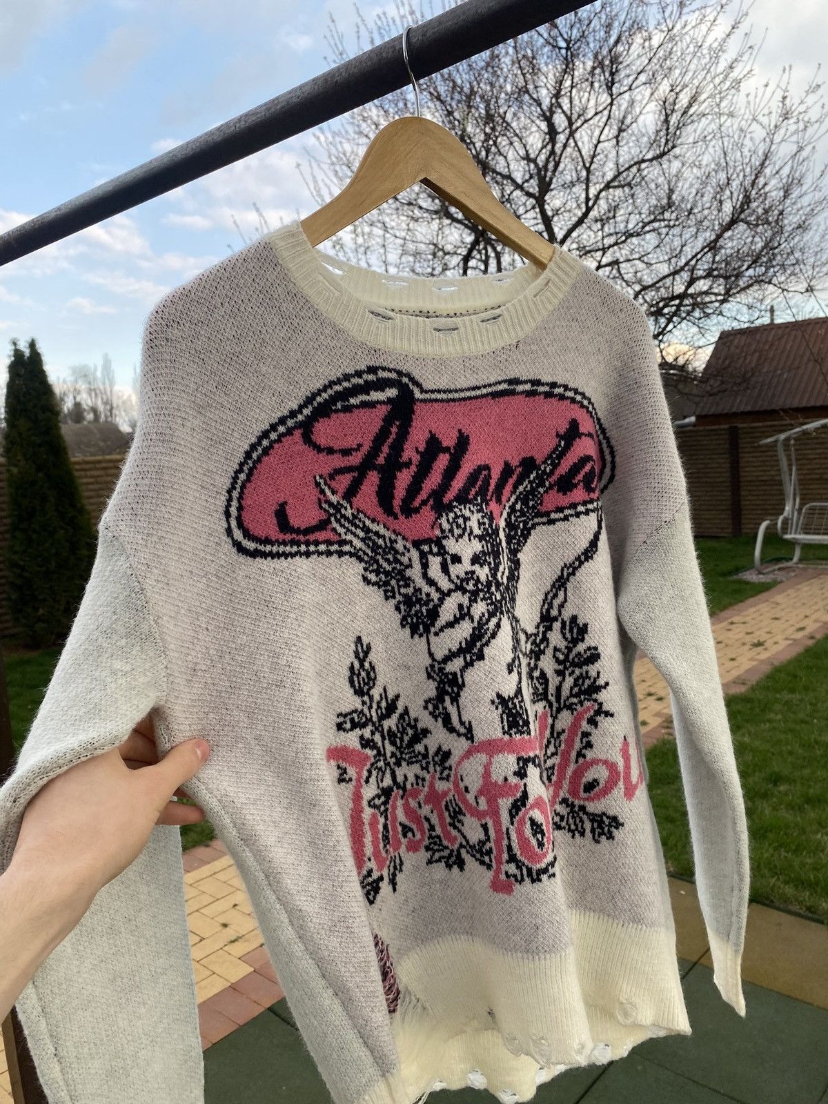 Vintage Y2K Angel Sweater Grunge Distressed Knit Vintage Aesthetic Size L / US 10 / IT 46 - 3 Thumbnail