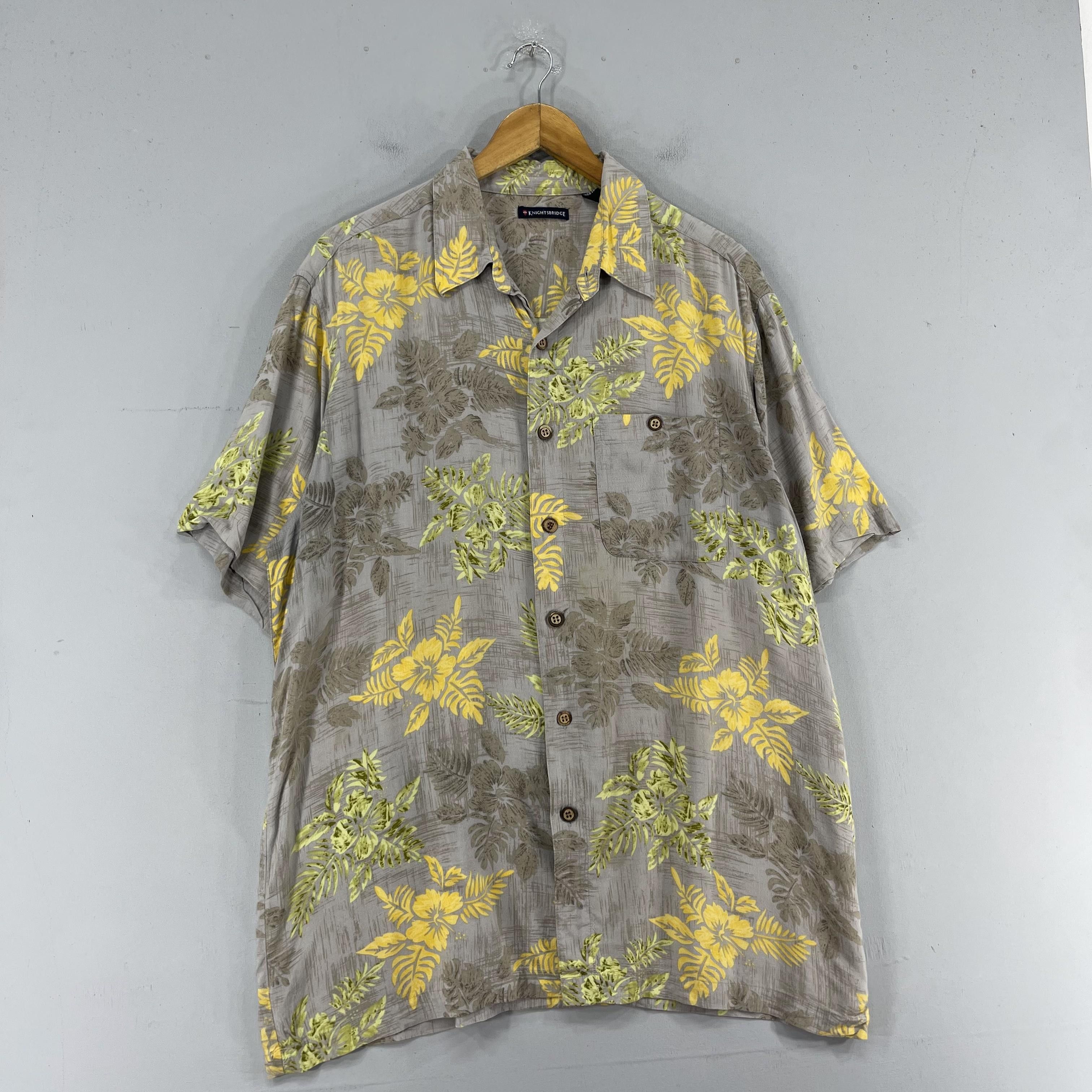 Aloha Tropical Floral Hibiscus Motive Rayon Button Up Shirt