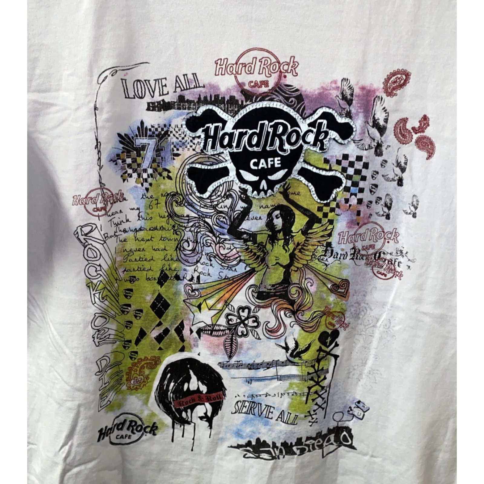 Hard Rock Cafe Hard Rock Cafe T-Shirt Short Sleeve Womens L Multicolor Graphic 21 In Armpit Colorful Casual Size L / US 10 / IT 46 - 2 Thumbnail