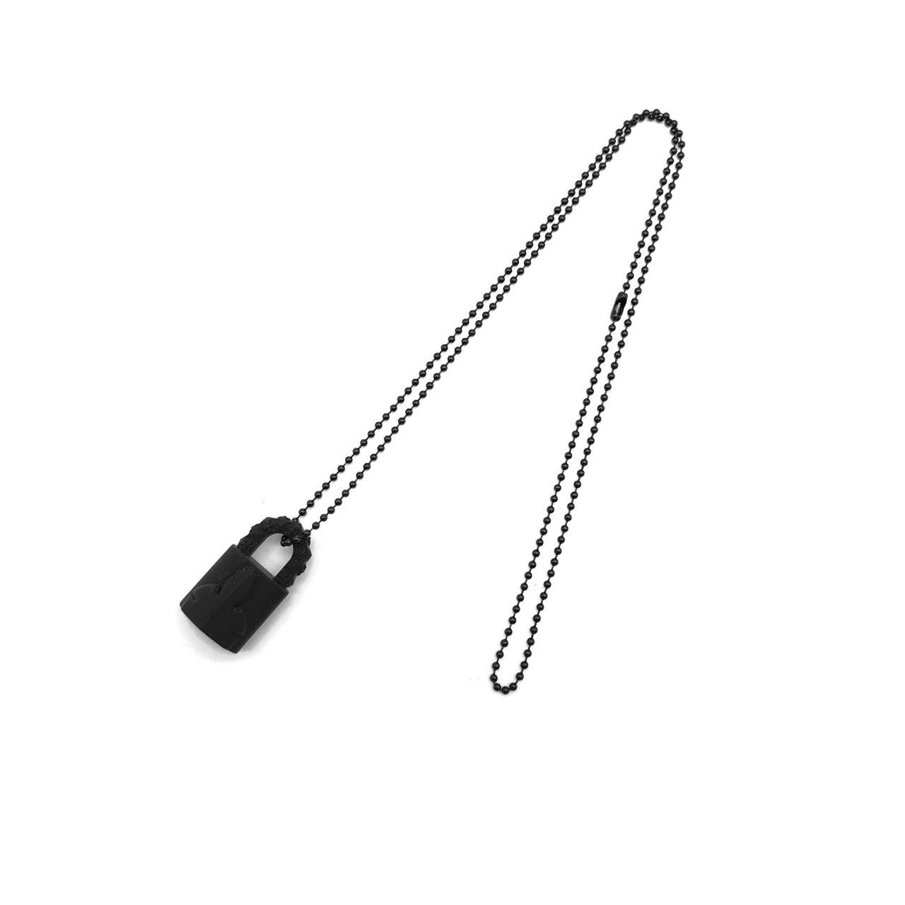 Chrome Hearts Chrome Hearts Black Resin Lock Pendant Ball Chain Necklace Size ONE SIZE - 4 Thumbnail