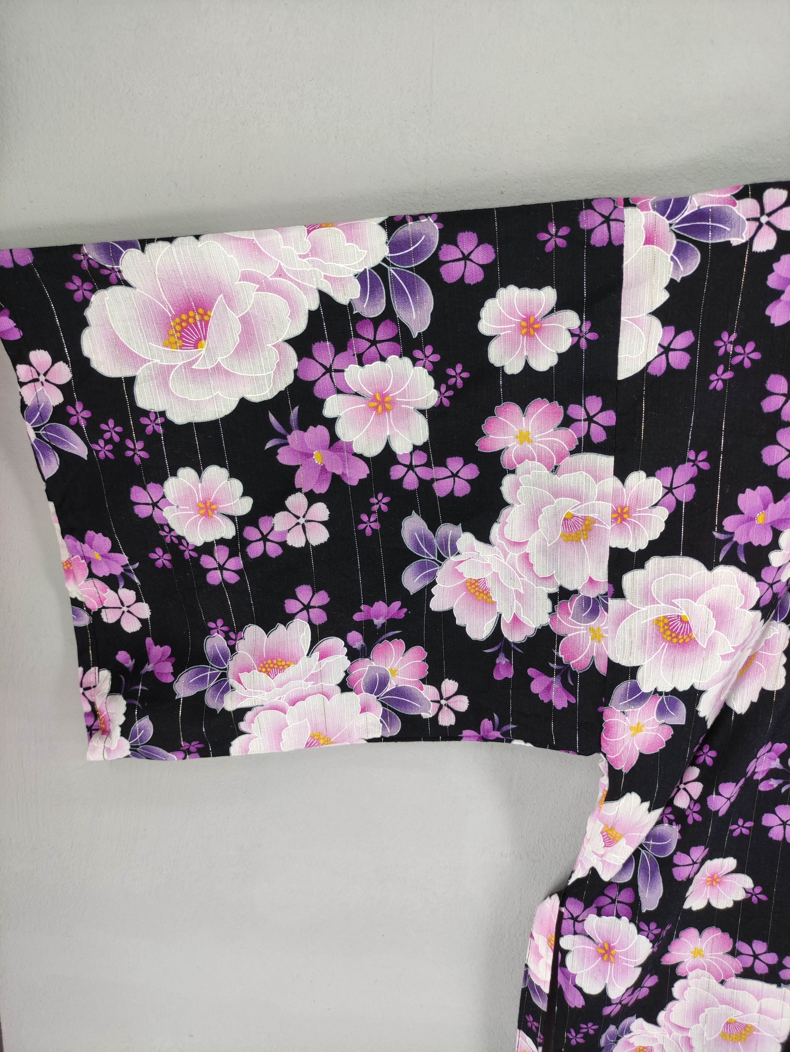 Japanese Brand Vintage Japanese Kimono Flower pattern Size US M / EU 48-50 / 2 - 2 Thumbnail