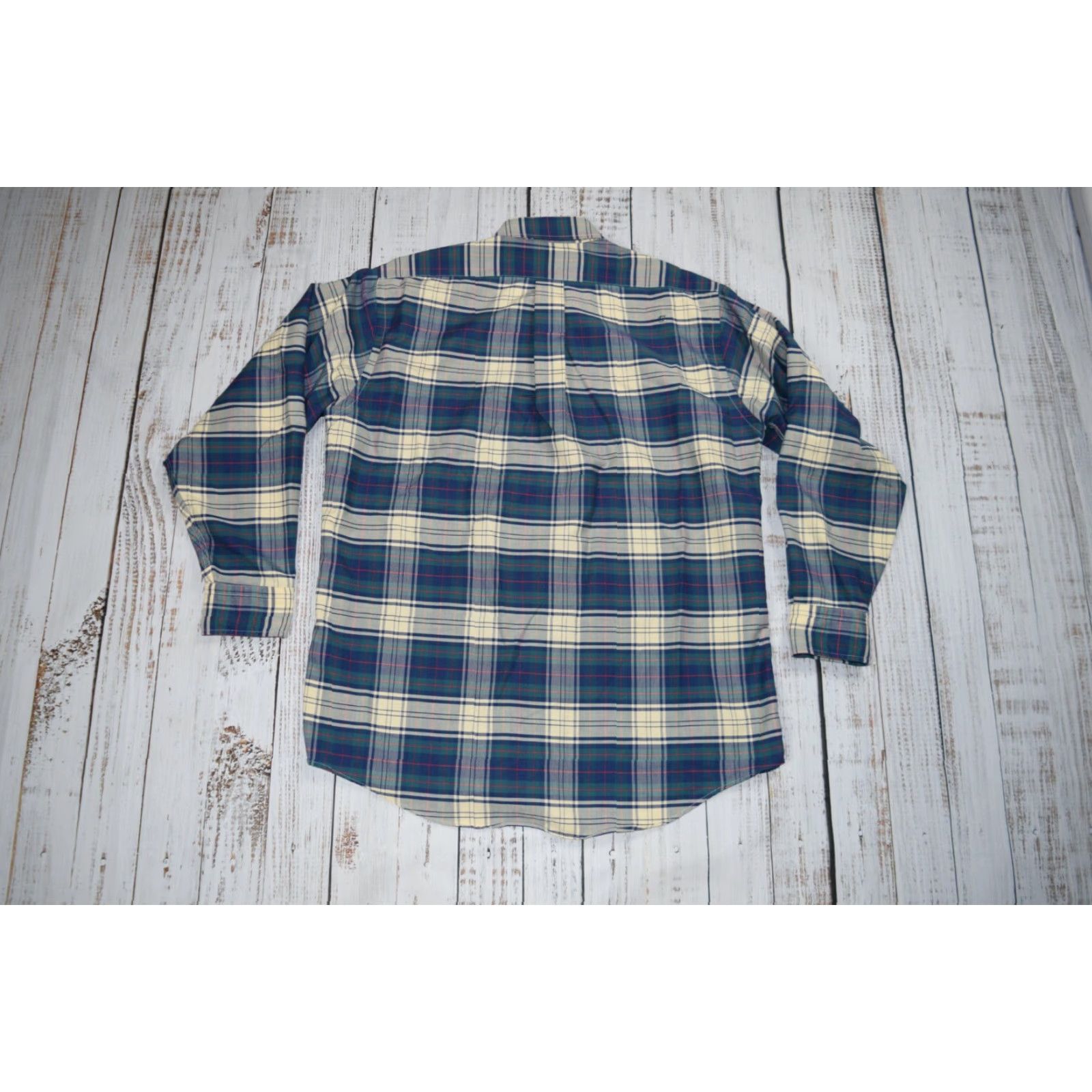 Vintage VINTAGE LL Bean Plaid Shirt Men Large Navy Blue 1990s Button-Front Casual Mens Size US L / EU 52-54 / 3 - 7 Thumbnail