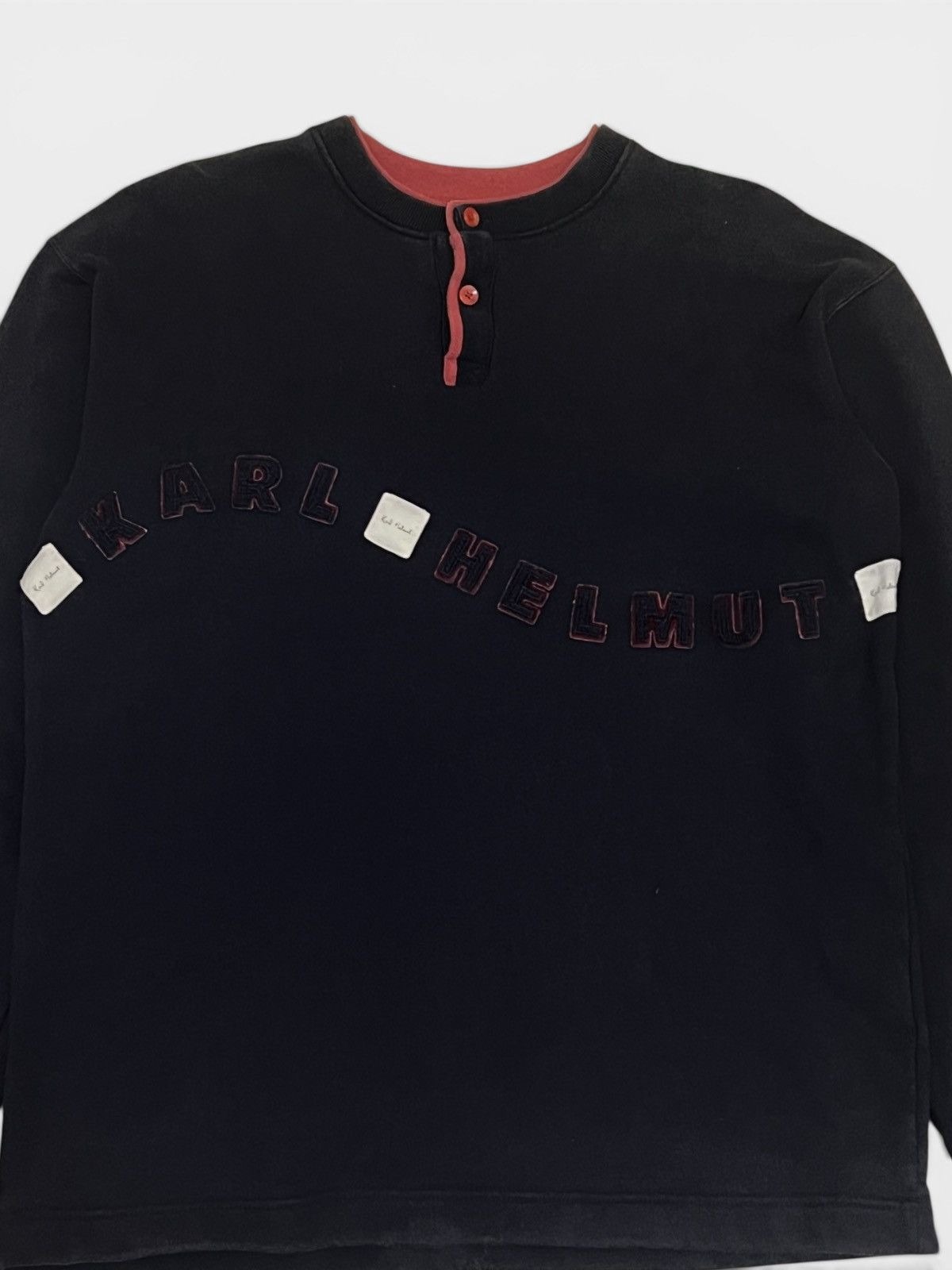 Karl Helmut Vintage 90s Karl Helmut Spellout Henley Size US L / EU 52-54 / 3 - 1 Thumbnail