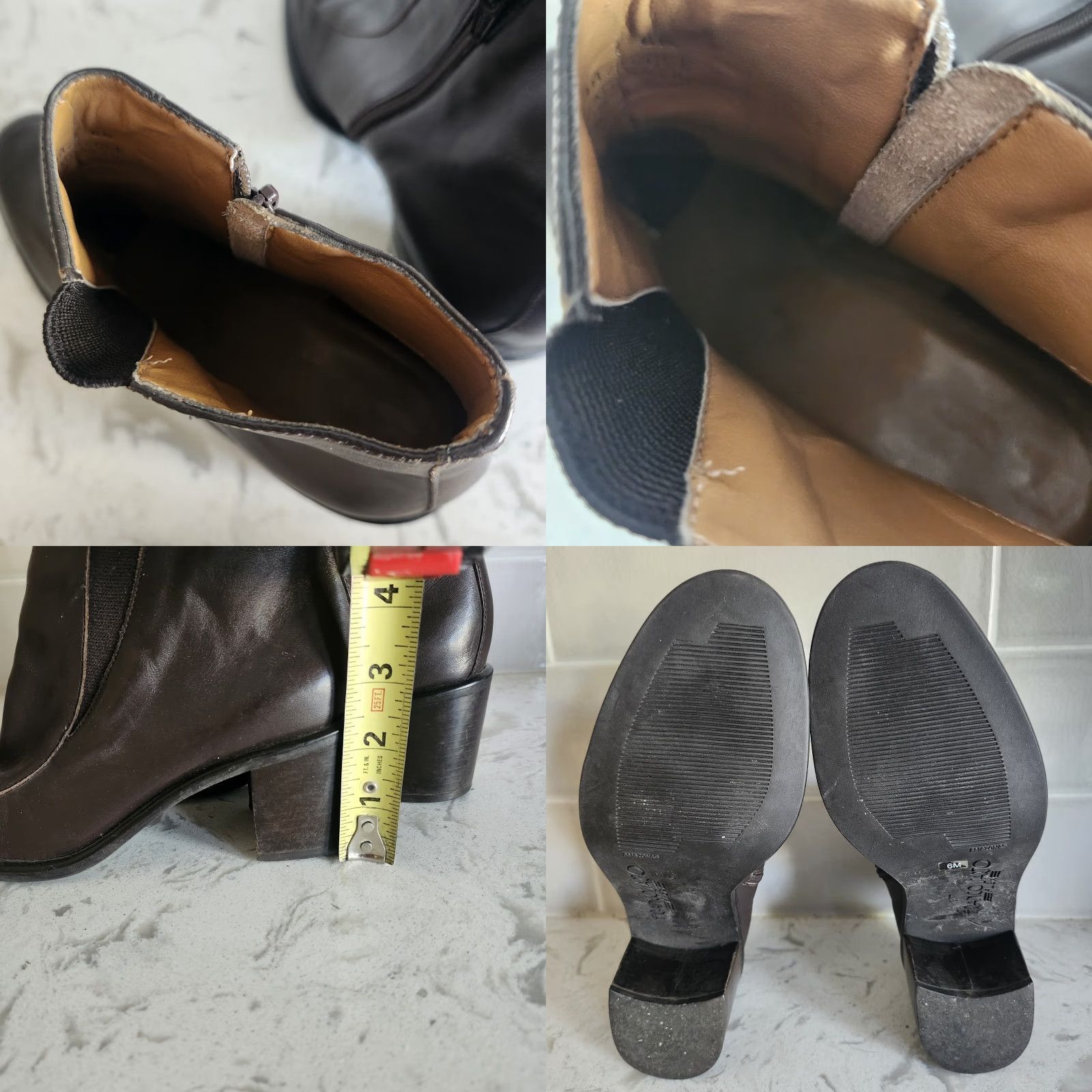 Franco Sarto Franco Sarto Brown Leather Ankle Boots Block Heel 6M Women Boots Size US 6 / IT 36 - 8 Thumbnail
