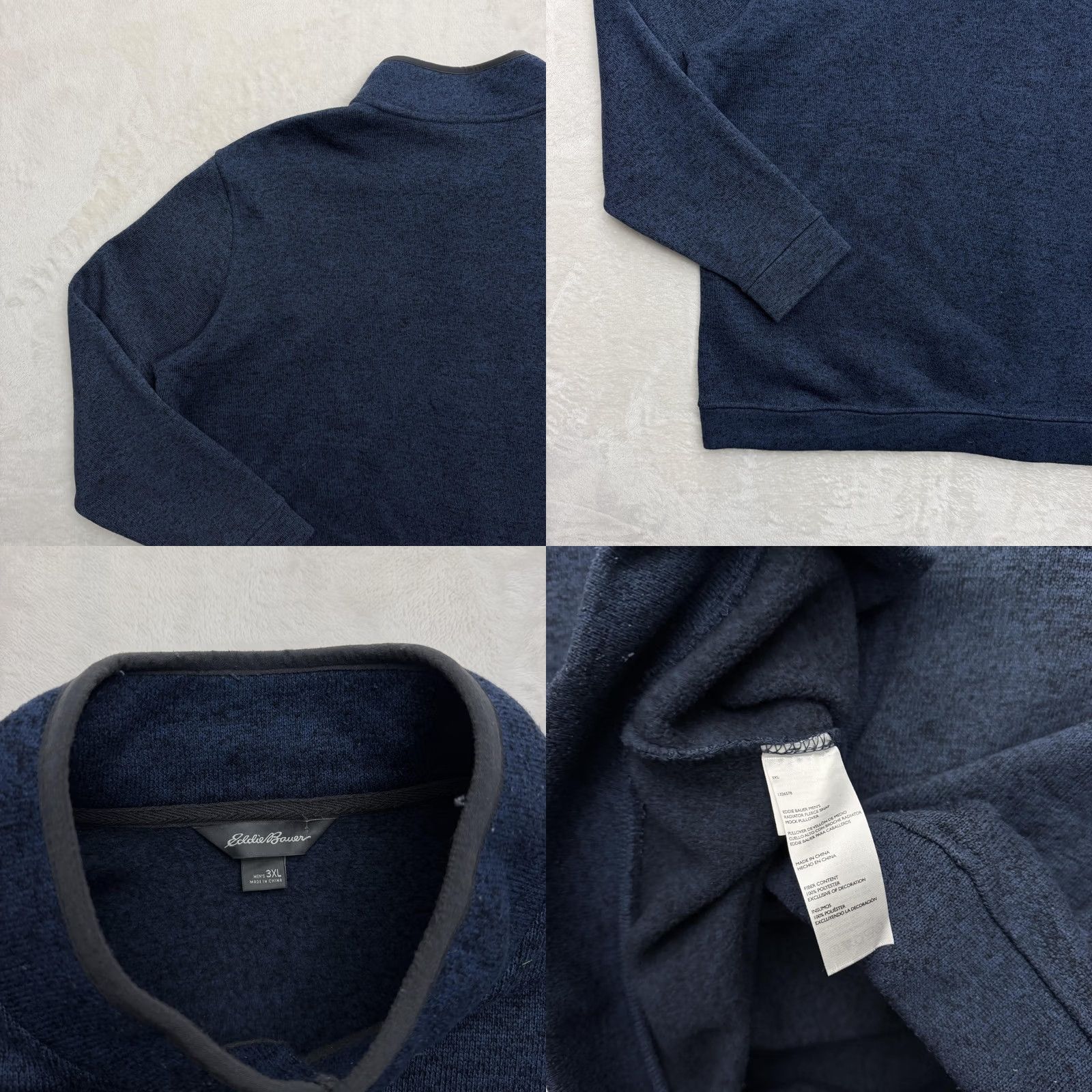 Eddie Bauer VINTAGE? No. Eddie Bauer Sweatshirt Henley Mens 3XL Blue Fleece Snap Mock Neck Pullover Size US XXL / EU 58 / 5 - 9 Thumbnail
