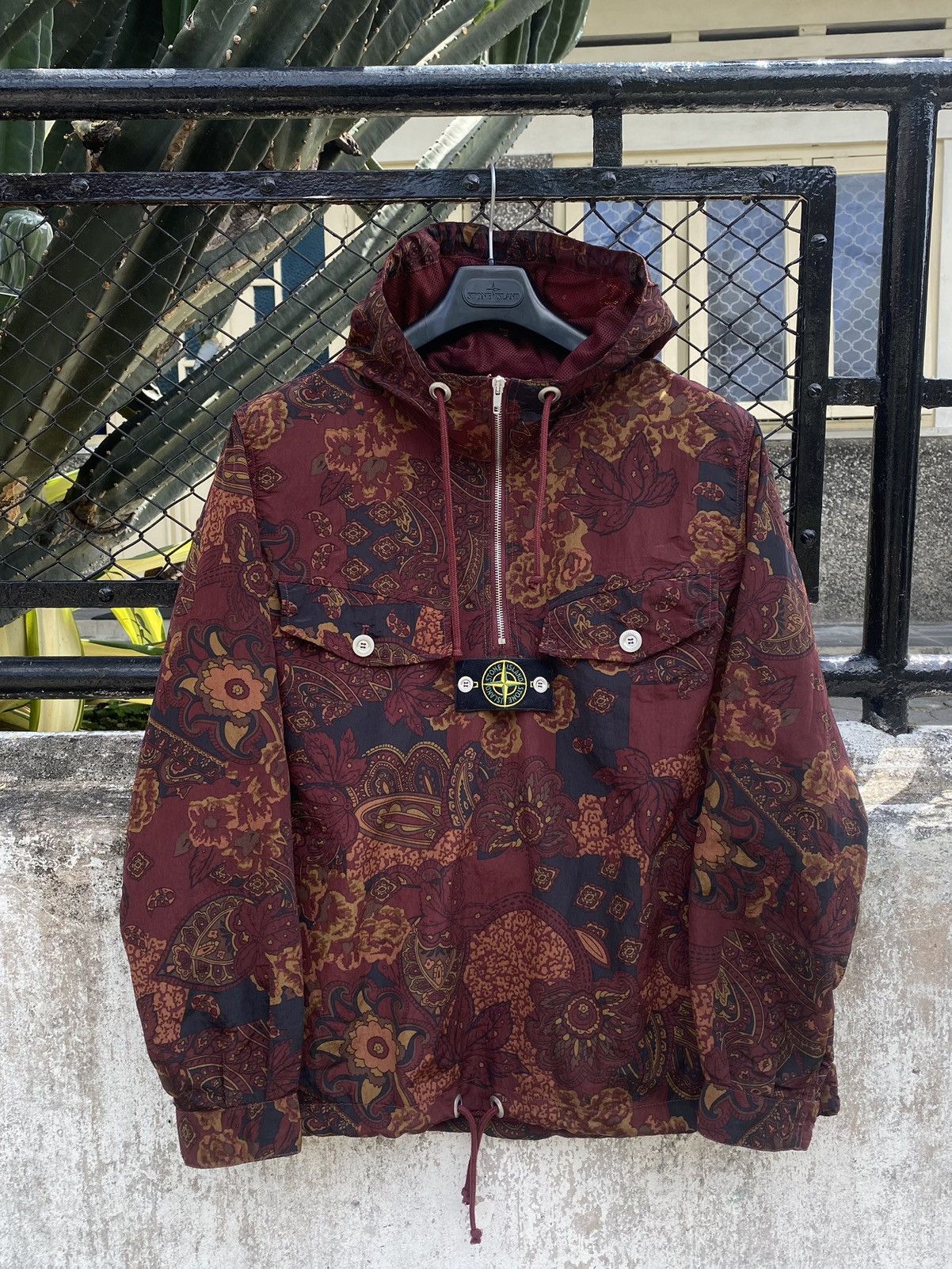 image of Stone Island x Supreme Anorak Jacket in Red, Men's (Size Large)