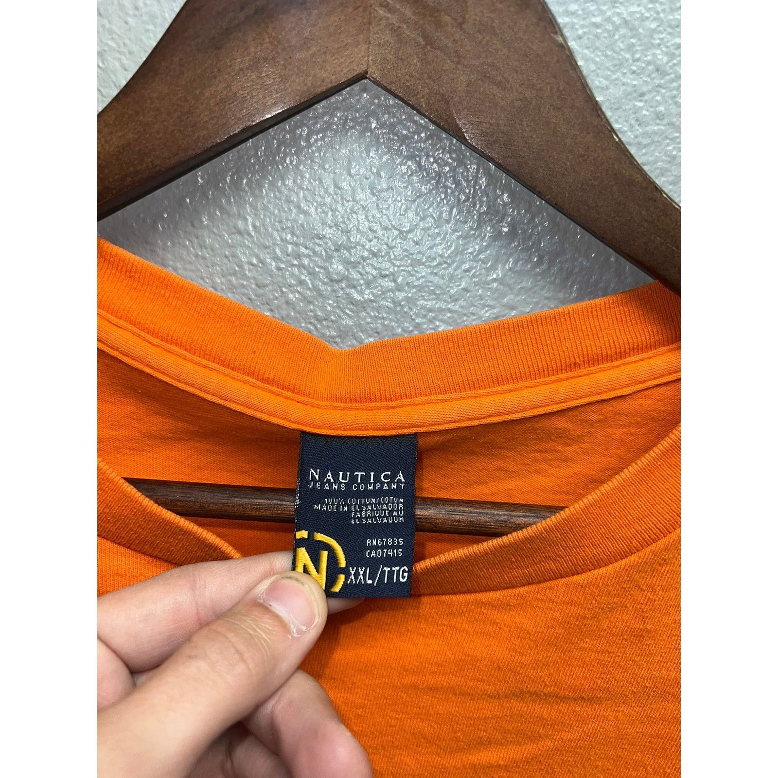 Nautica Vintage Nautica Jeans Company Shirt Orange Logo VTG 2XL Size US XXL / EU 58 / 5 - 4 Thumbnail