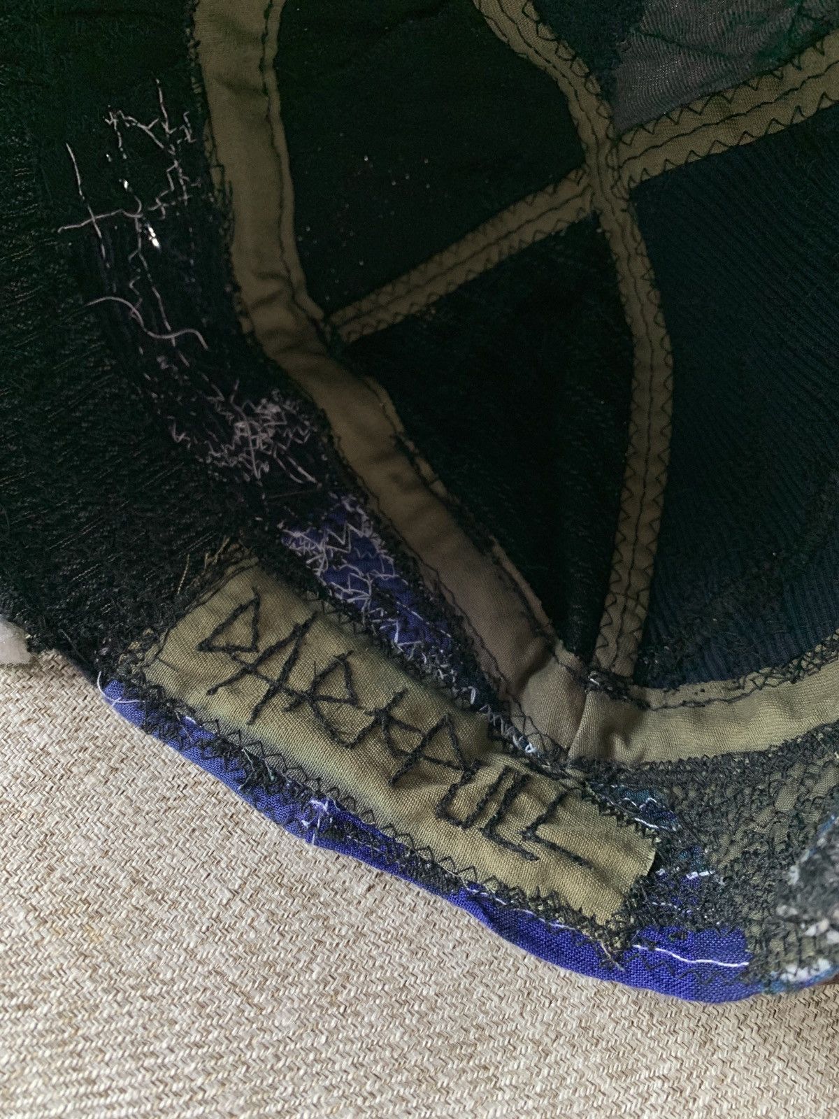 Japanese Brand 1/1 Thrashed Patchwork Hat Distressed by DARKPULL Size ONE SIZE - 8 Thumbnail