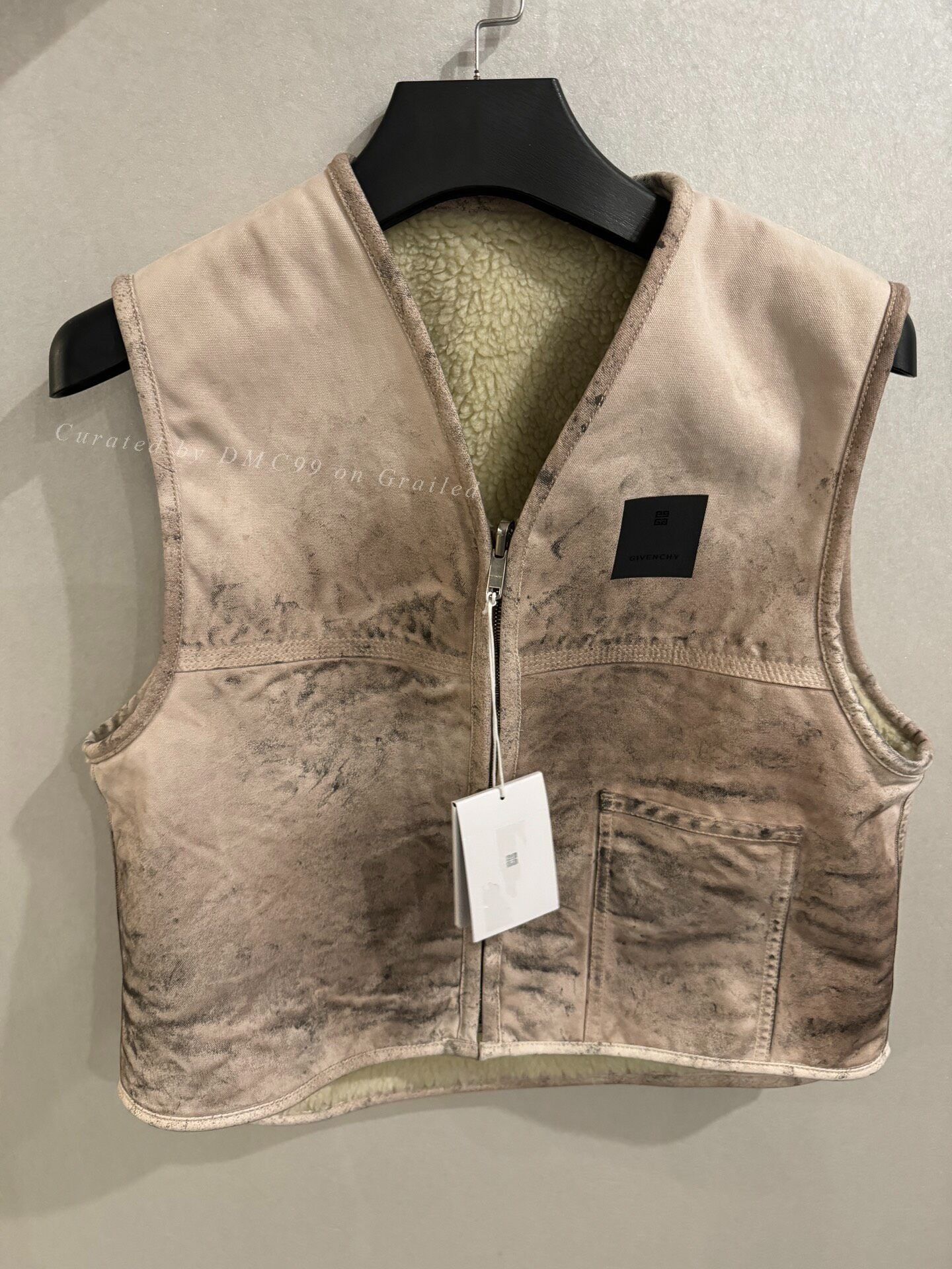 Givenchy Givenchy Distressed Mud-Dyed Lamb Fur Vest Size US L / EU 52-54 / 3 - 1 Thumbnail