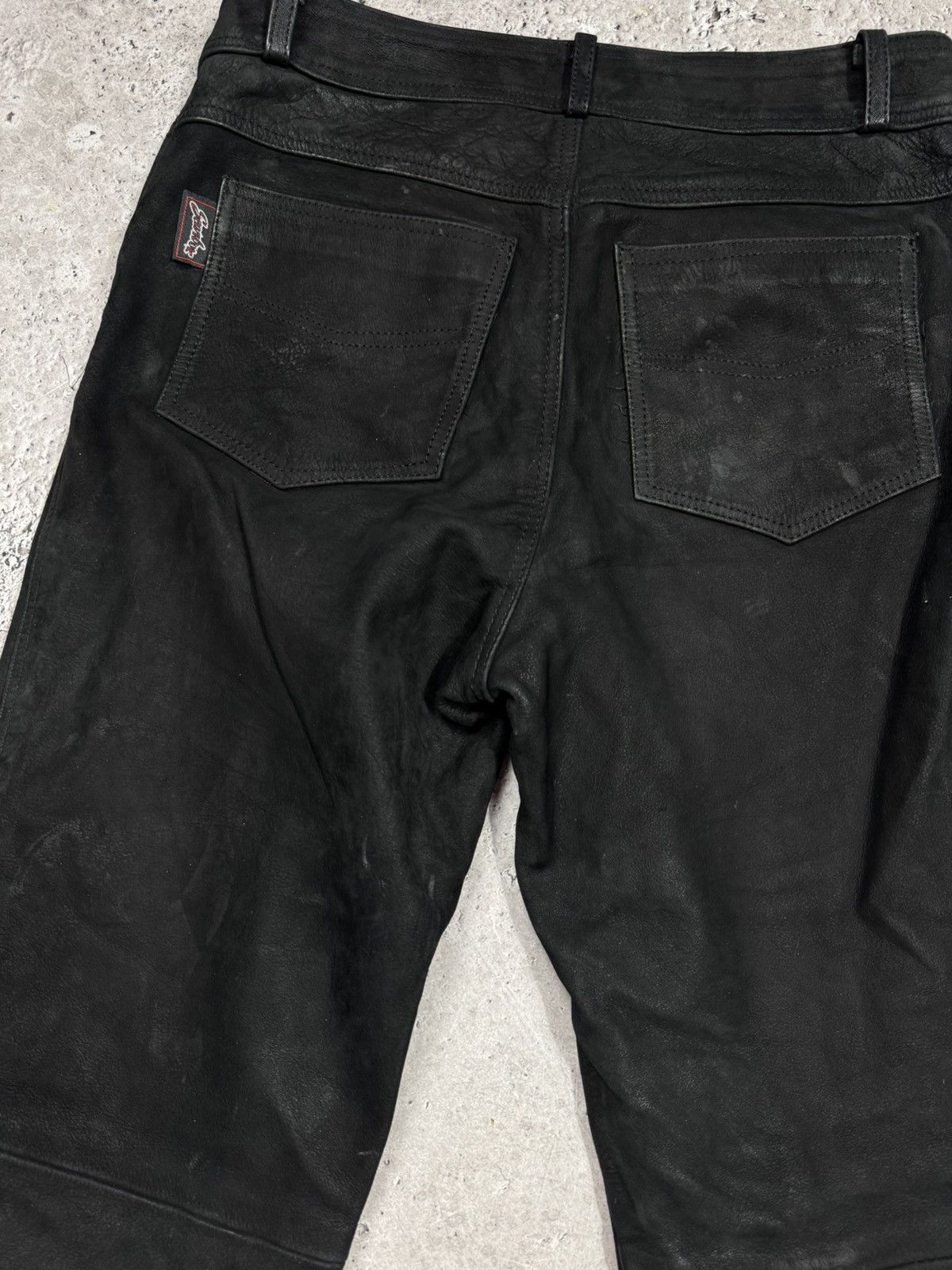 Leather Distressed Leather Pants Black Size 34 Straight Fit Biker Size US 32 / EU 48 - 14 Thumbnail