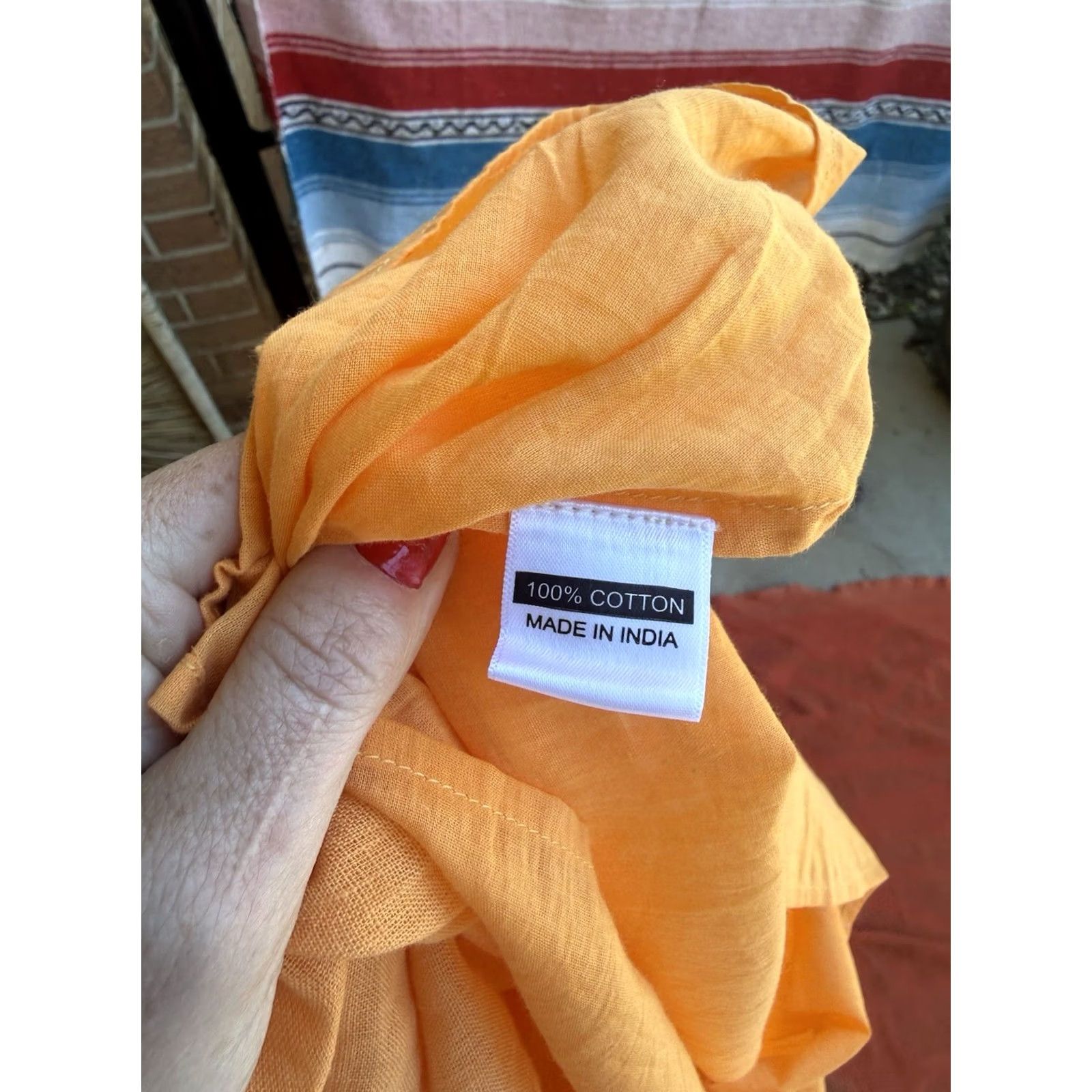Vintage Elizabeth james the label Orange Dress Mini Shirt Womens L Orange Cotton Linen Short Sleeve Casual Spring Summer 90s? Size L / US 10 / IT 46 - 3 Thumbnail
