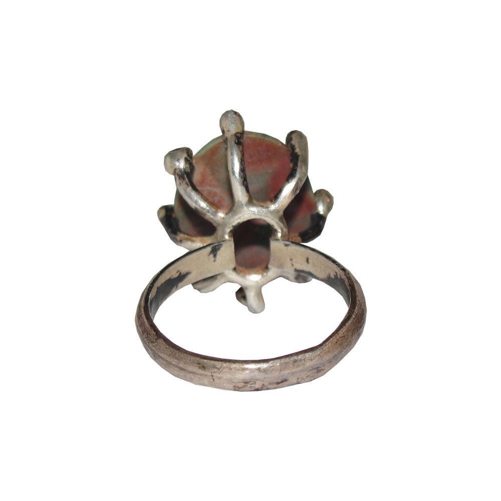 Designer Taxco Mexican Hand Made Sterling Bloodstone Ring Size ONE SIZE - 5 Thumbnail
