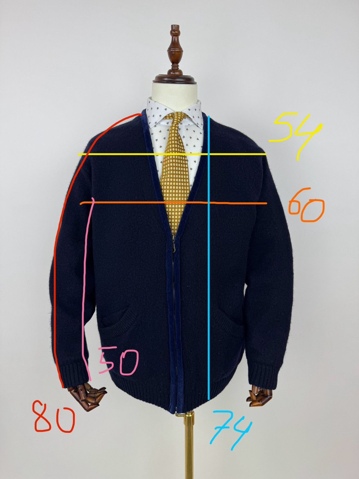 Other Vintage Black Blue Casual wear wool cardigan sailor style Size US XL / EU 56 / 4 - 15 Thumbnail