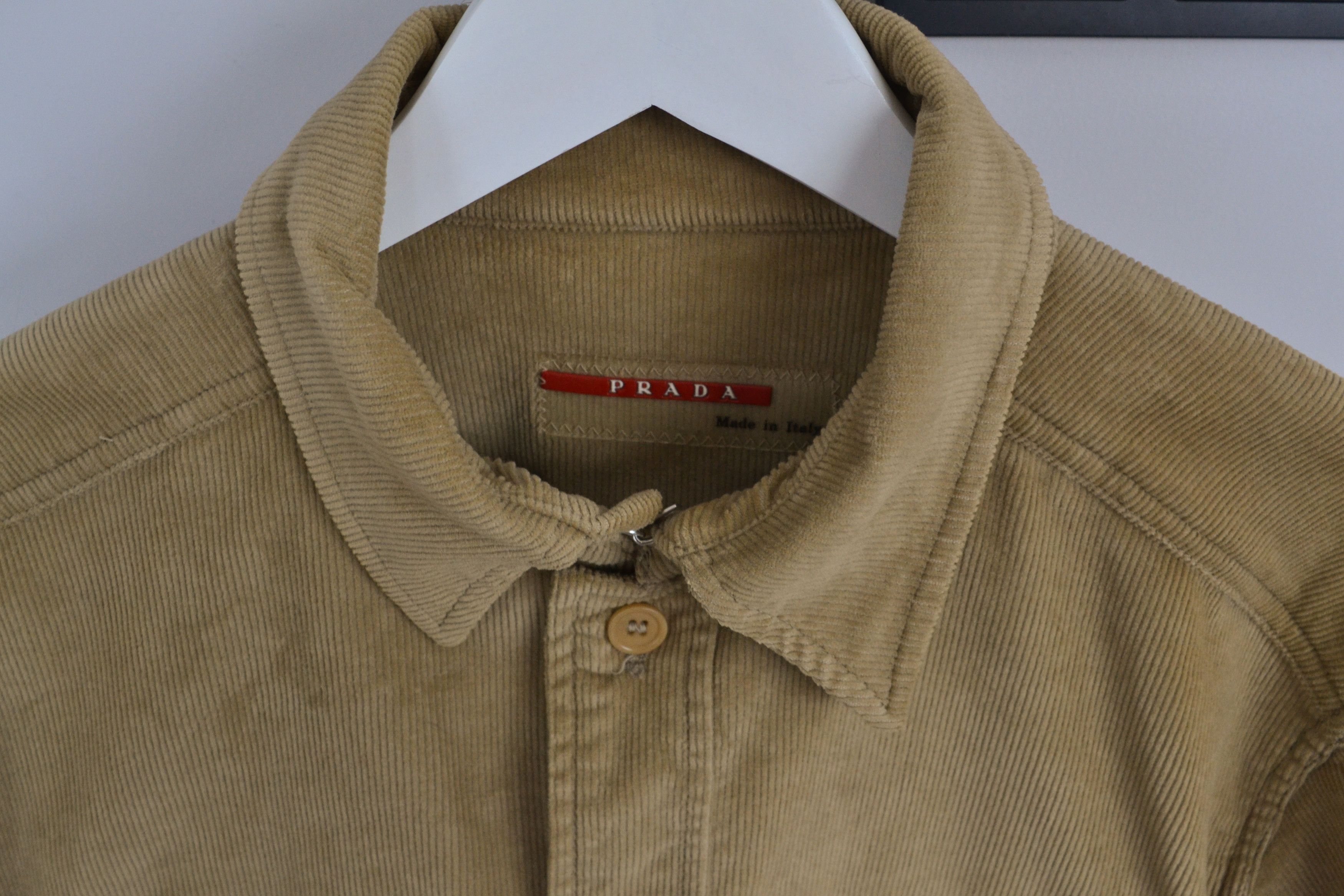 Prada 🔴 PRADA Jacket Velvet Blazer Red Tab Beige Vintage Coat Size US L / EU 52-54 / 3 - 5 Thumbnail