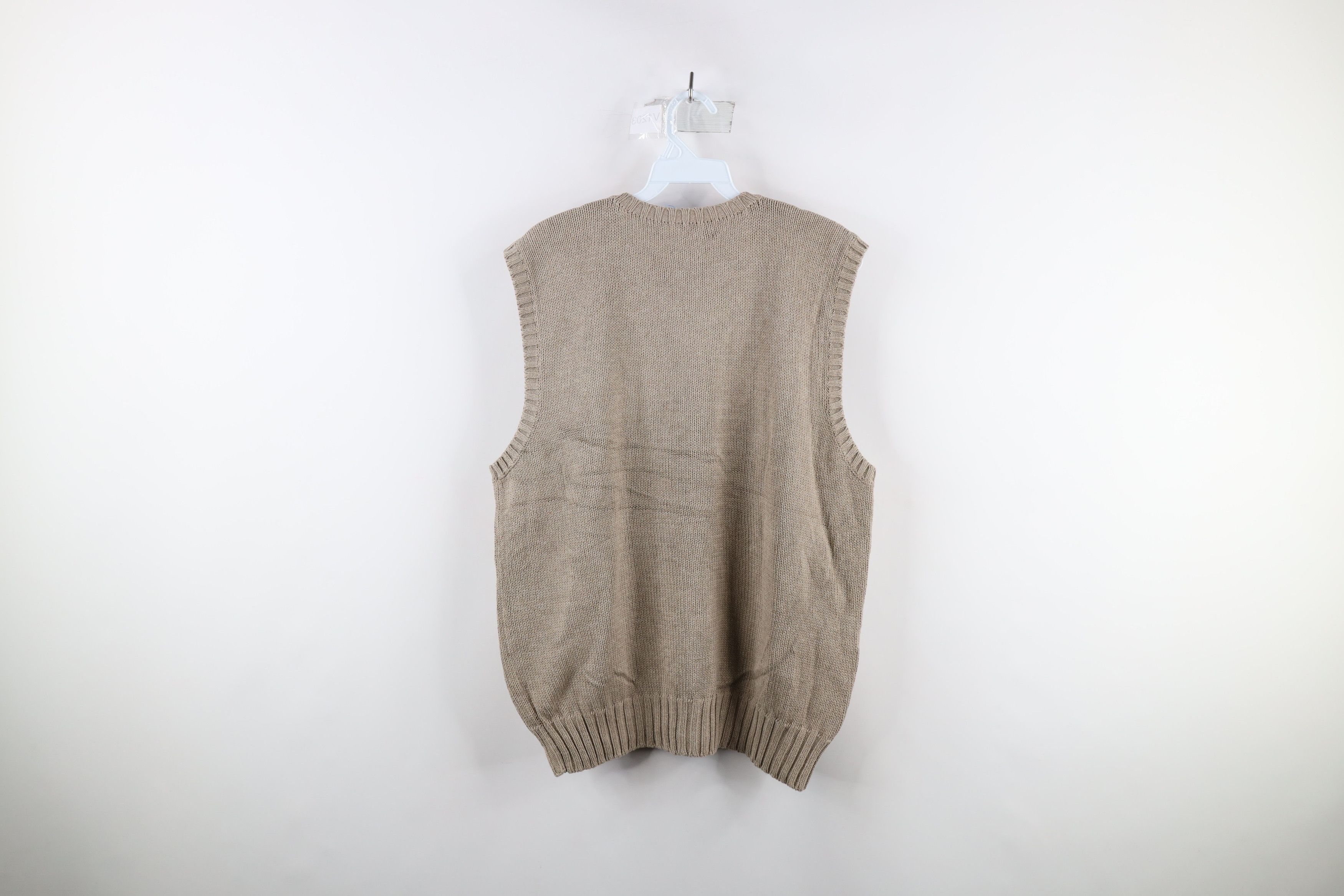Polo Ralph Lauren Vintage 90s Ralph Lauren Knit V-Neck Sweater Vest Beige Size US L / EU 52-54 / 3 - 6 Thumbnail