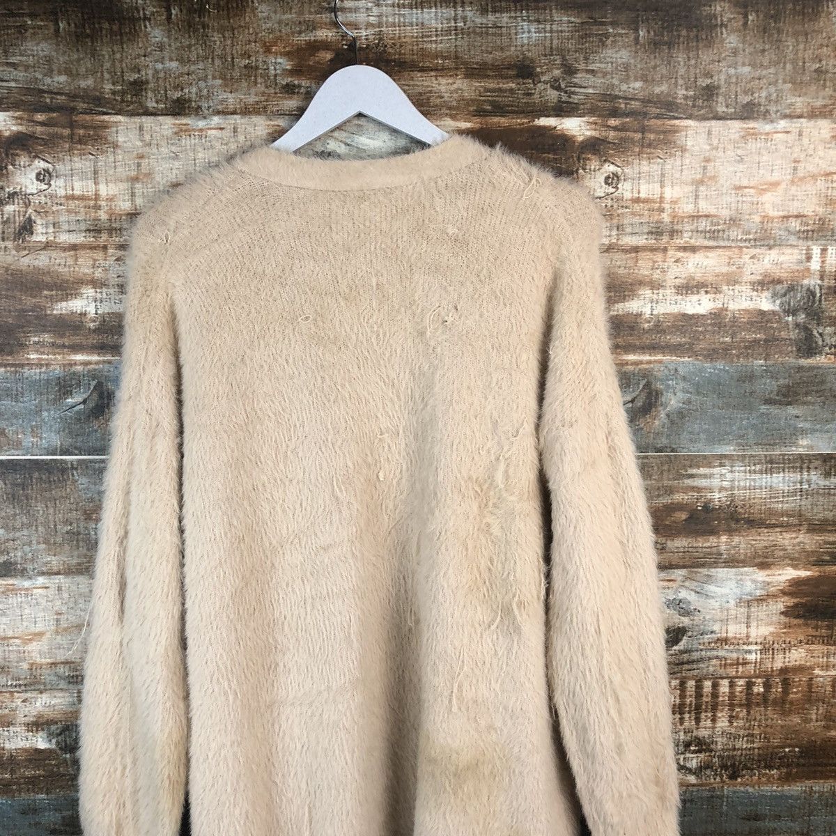 GU DL GU Orange fur shaggy Mohair Knitwear #C362 Size L / US 10 / IT 46 - 13 Thumbnail