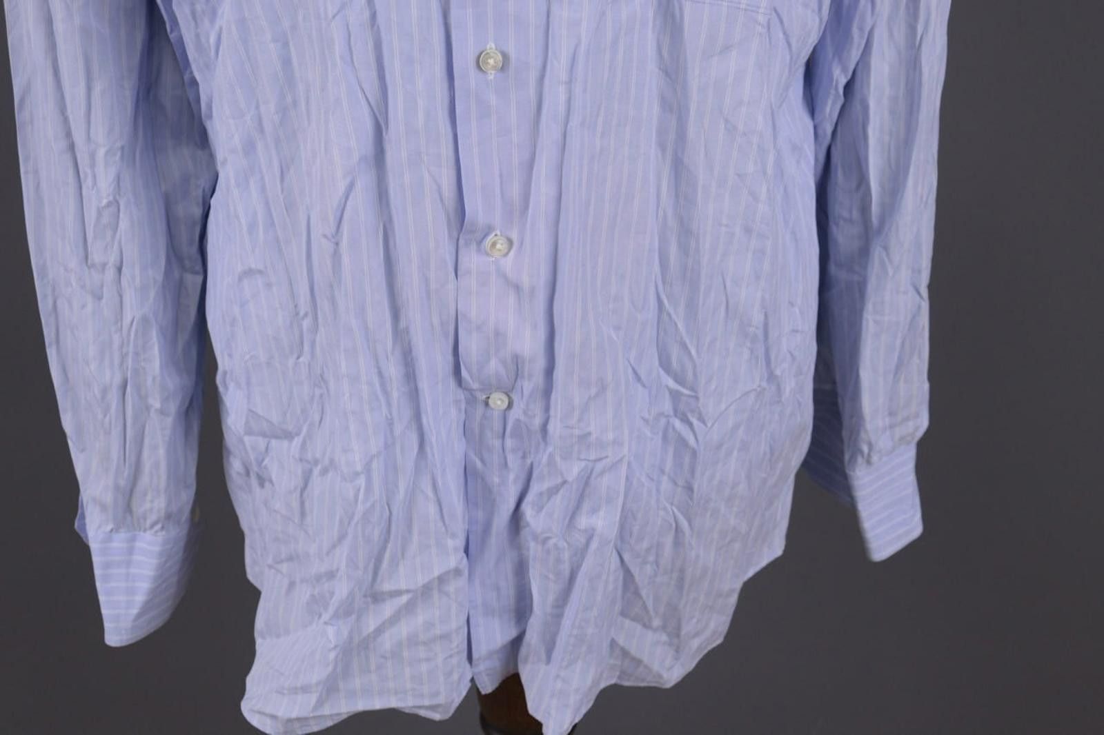 Canali Canali Exclusive Blue Striped Button Down Shirt Size 44 / 17 Size US M / EU 48-50 / 2 - 5 Thumbnail