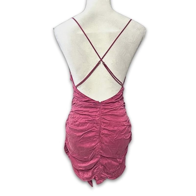 For Love & Lemons For Love & Lemons Allie Mini Dress Ruched Purple/Pink M NWT Size M / US 6-8 / IT 42-44 - 5 Thumbnail