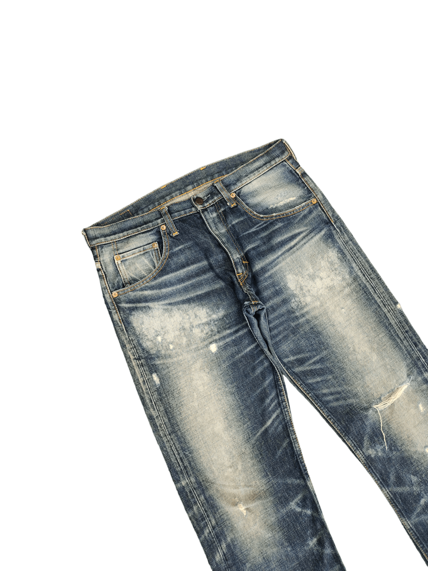 Kapital Japanese Brand Rna Inc. Acid Wash Distressed Denim Jeans Size US 32 / EU 48 - 6 Thumbnail