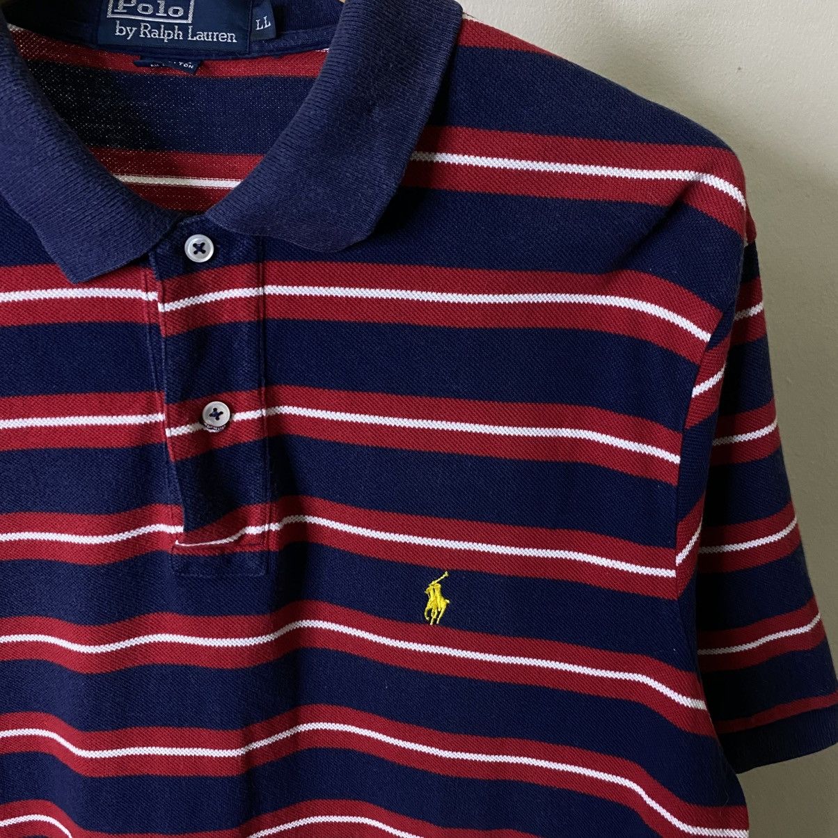 Polo Ralph Lauren Vintage Polo Ralph Lauren Small Pony Stripes Polo T Shirt Size US XL / EU 56 / 4 - 2 Thumbnail