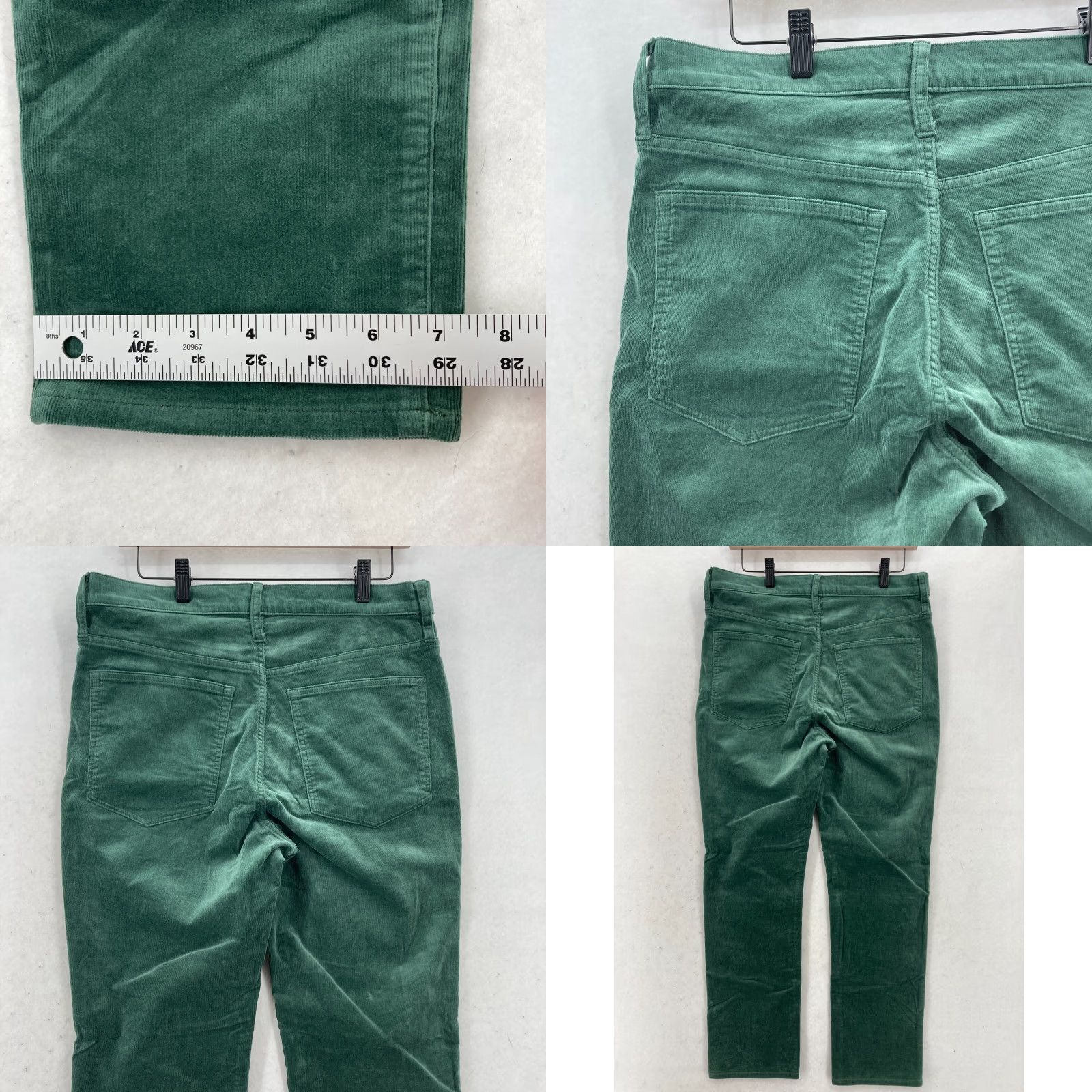 J.Crew J.CREW Corduroy Essential Straight Pants Women's 30 Green Stretch Casual Preppy Size 24" / US 00 / IT 34 - 9 Thumbnail