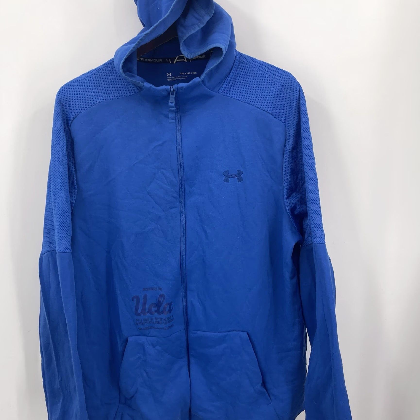 Under Armour Under Armour UCLA Adult Hoodie Mens 2XL Blue Performance Full Zip Logo Sweatshirt Size US XXL / EU 58 / 5 - 2 Thumbnail