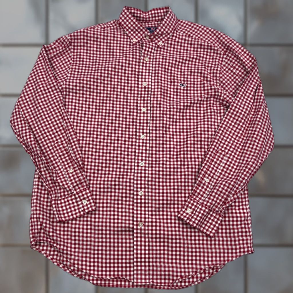 Vineyard Vines Vineyard Vines Shirt Mens Large Red Check Tucker Long Sleeve Button Up Whale Size US L / EU 52-54 / 3 - 1 Thumbnail