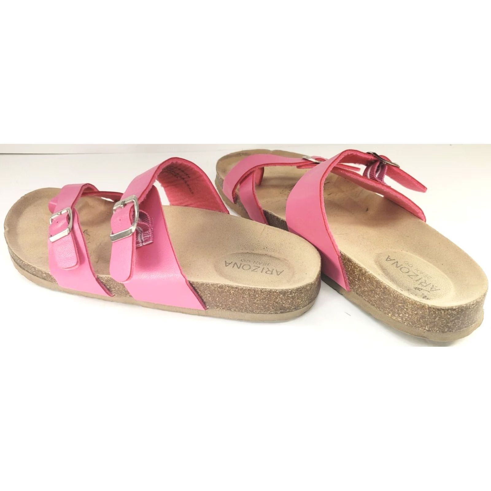 Vintage Arizona Jeans Co. Womens 9M Pink Fairhaven Slip On Footbed Sandals Cork Shoes Size 30" / US 8 / IT 44 - 5 Thumbnail