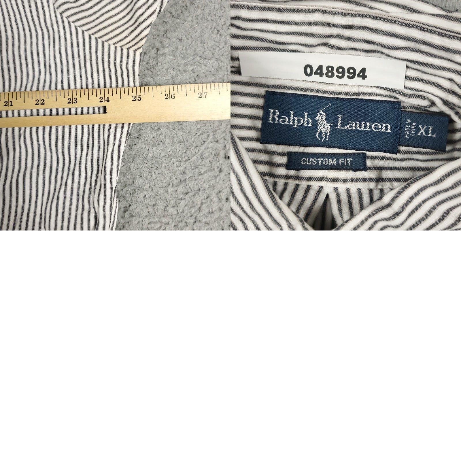 Ralph Lauren Ralph Lauren Shirt Mens XL Gray Striped Cotton Button-Down Long Sleeve Size US XL / EU 56 / 4 - 8 Thumbnail