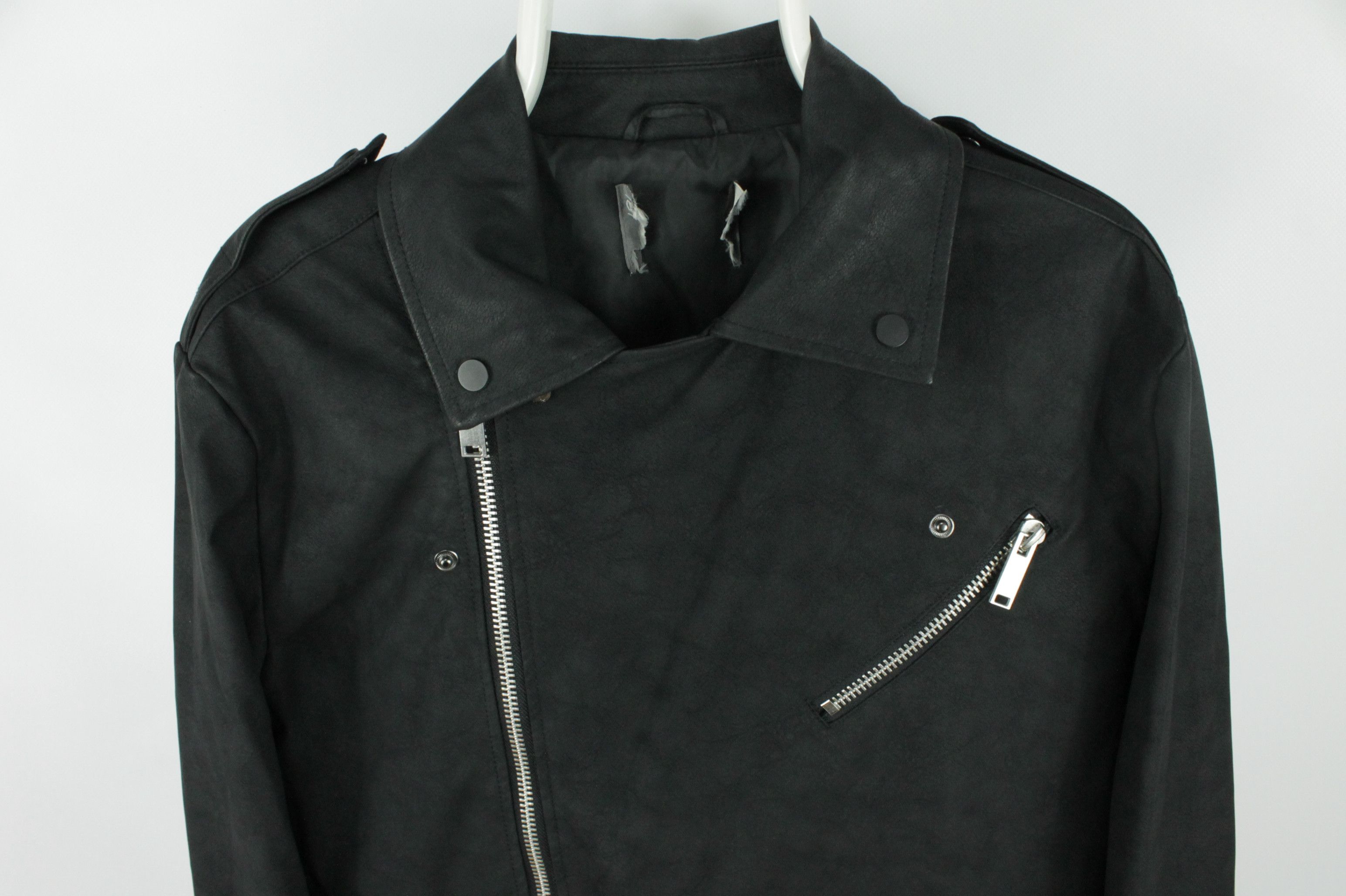 Asos Asos Black Matte Leather Biker Jacket Size US M / EU 48-50 / 2 - 3 Thumbnail