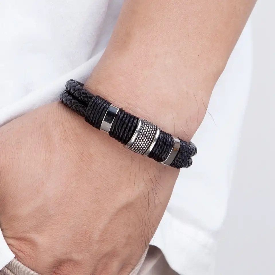 Jewelry × Vintage Vintage Woven Leather Rope Wrap Bracelets Size ONE SIZE - 1 Thumbnail