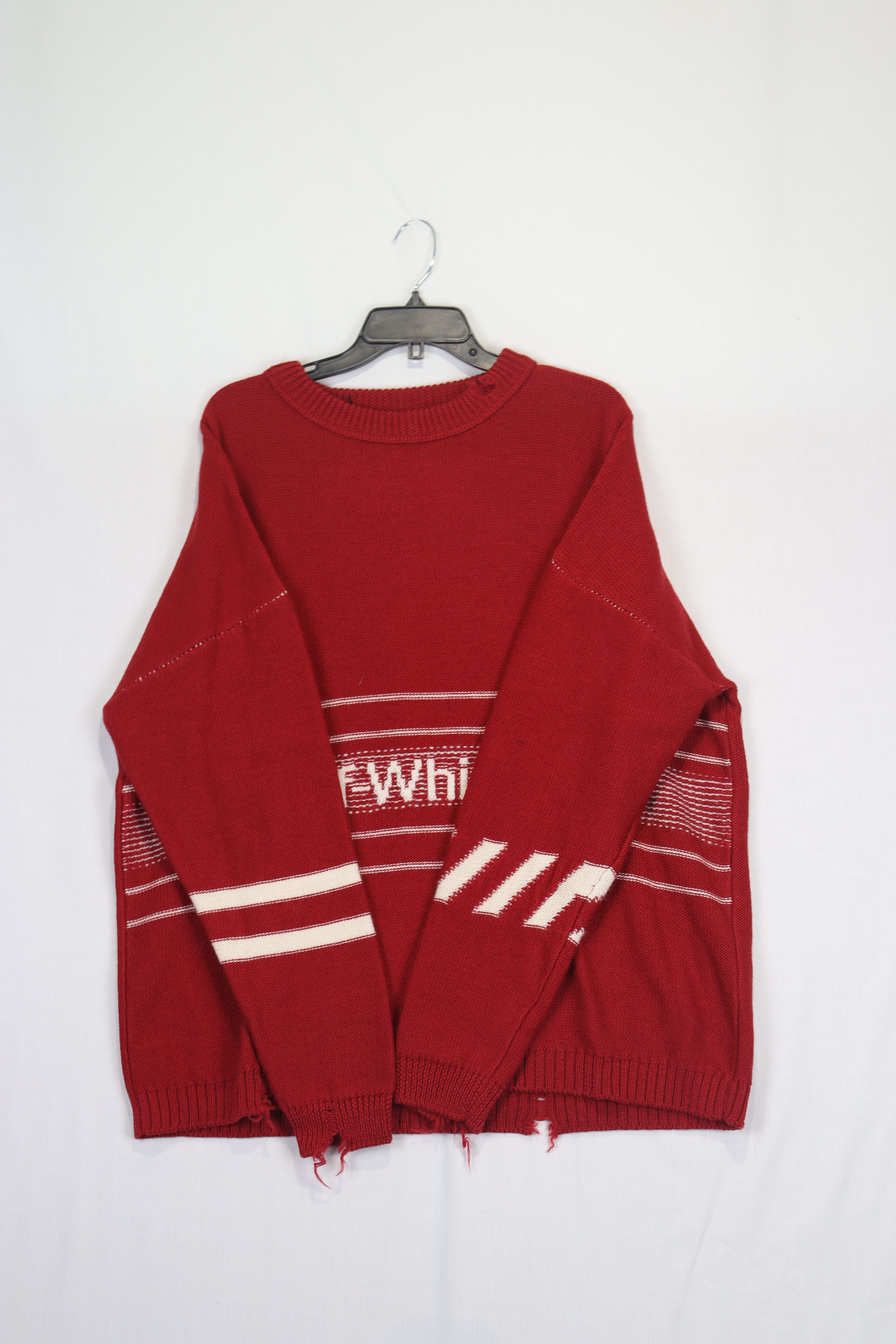 image of Off White O1Rshd11223 Off-White Stretch Logo Straight Arm Knitwear Red, Men's (Size Medium)