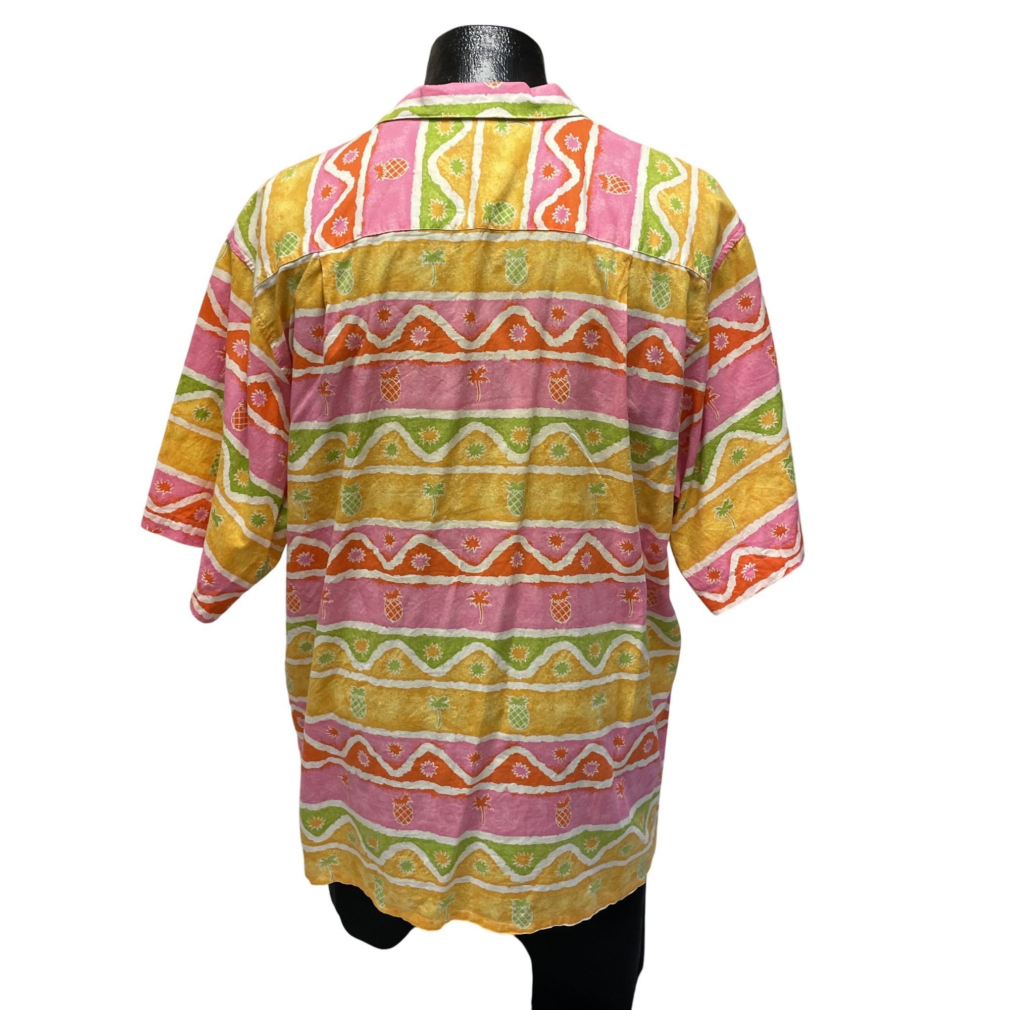 Other Vtg HEET NEON Pink Orange PINEAPPLES Loop Collar Shirt Size US L / EU 52-54 / 3 - 4 Thumbnail