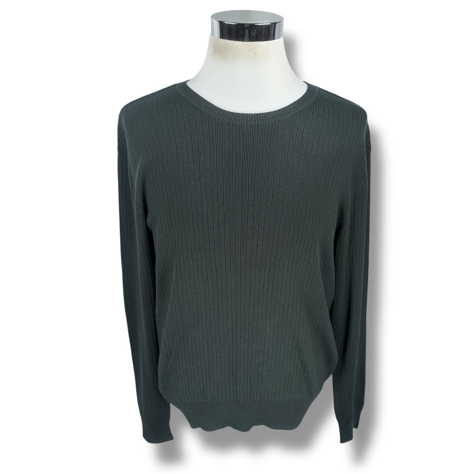Theory Theory Sweater Mens XL Dark Charcoal Gray Silk Blend Size US XL / EU 56 / 4 - 1 Thumbnail