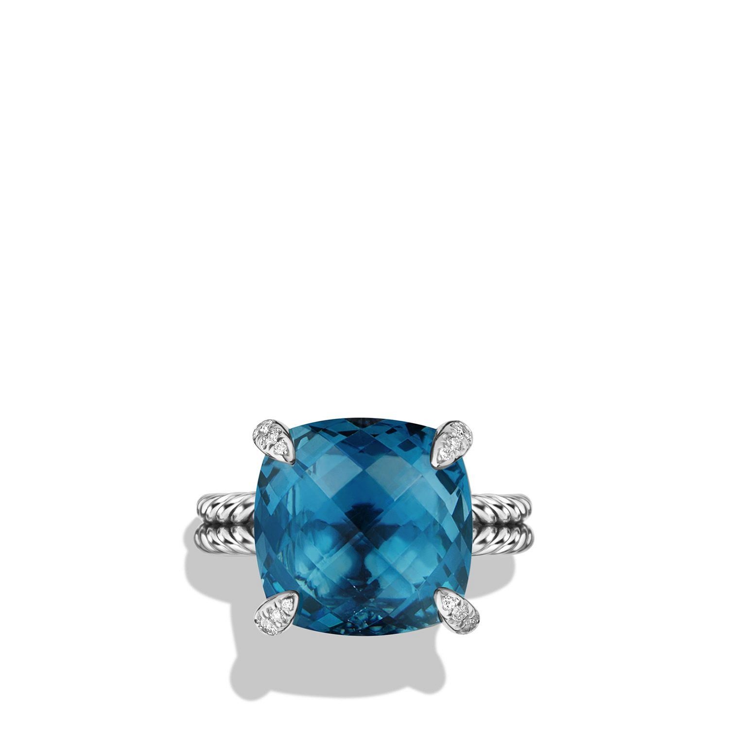 David Yurman o1w1db10525 R12742D Ring in Silver with Topaz and Diamond Size ONE SIZE - 2 Thumbnail