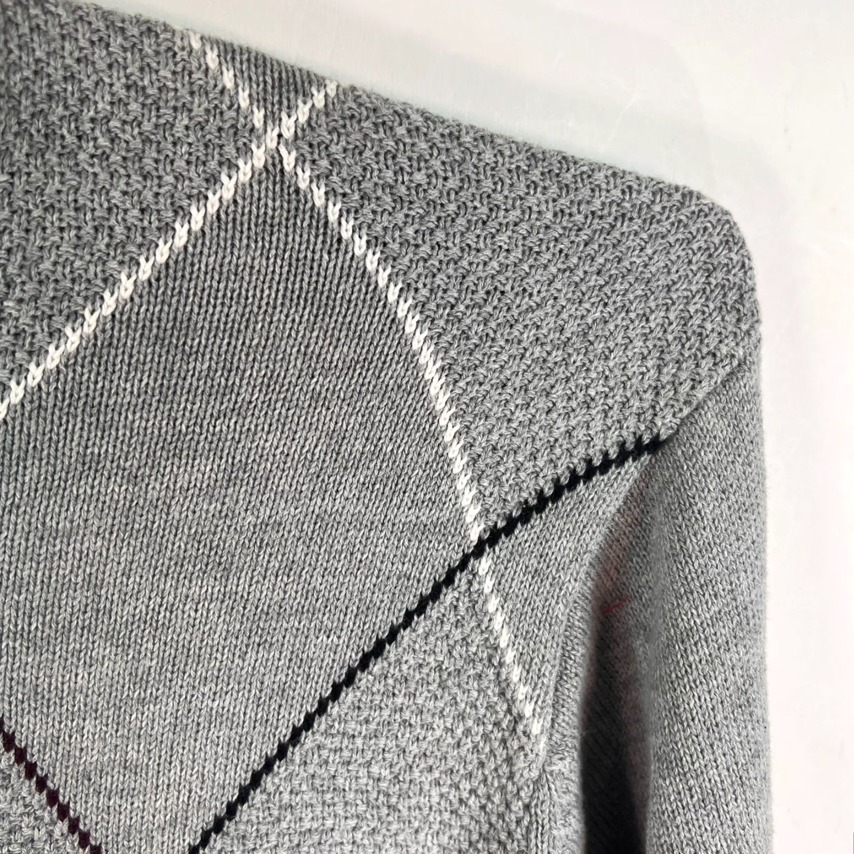 Haggar Haggar Geometric Sweater Men XXL Gray Cotton Long Sleeve Pullover 90s Size US XXL / EU 58 / 5 - 2 Thumbnail