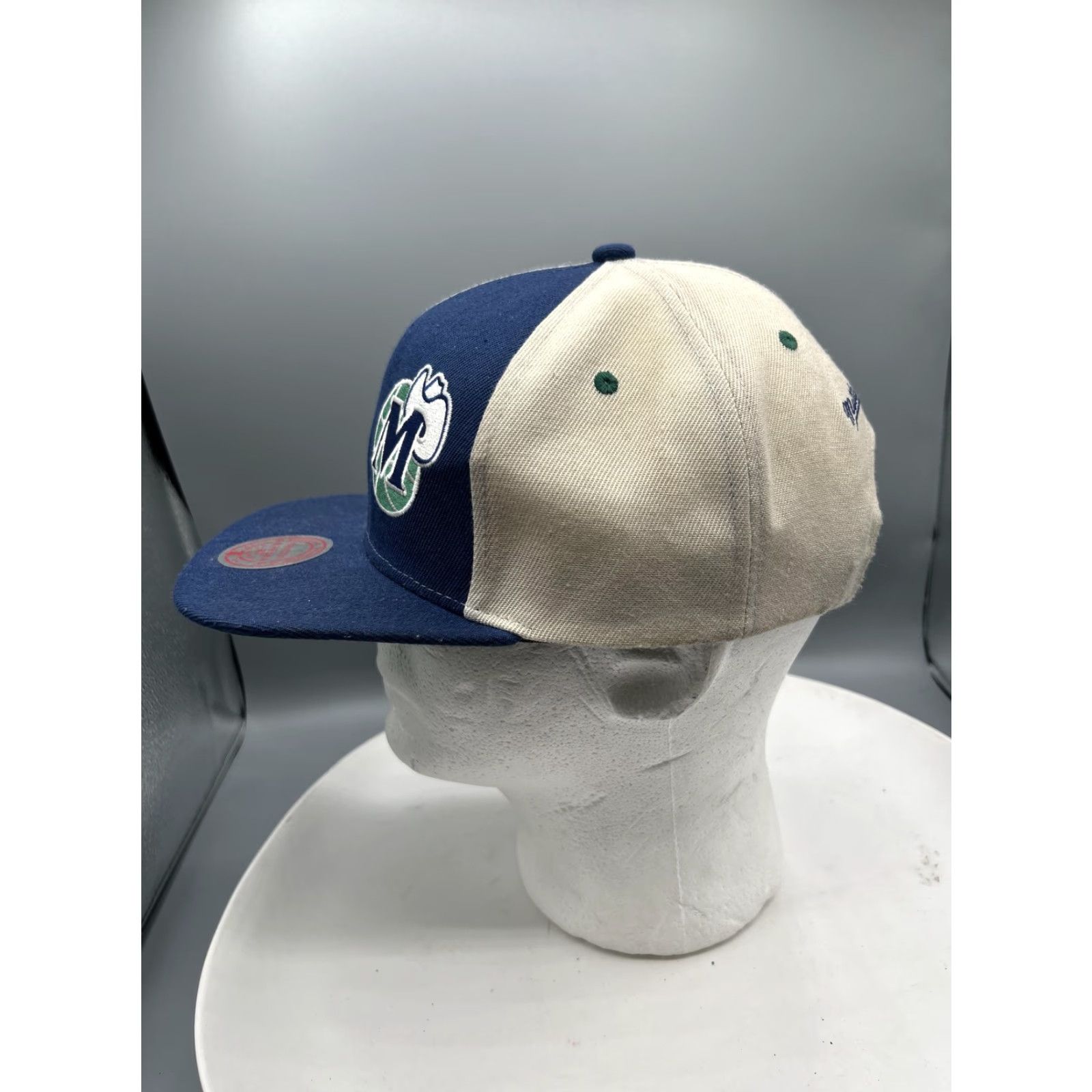 Mitchell & Ness Dallas Mavericks Hat Cap Snap Back Blue White NBA Mens Two Tone - Mitchell & Ness Nostalgia Co. Adjustable One Size Size ONE SIZE - 3 Thumbnail