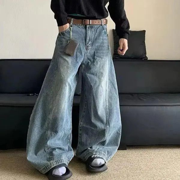 Jean Taeko x Hioki Baggy Washed Wide Leg Flare Denim Jeans Size US 32 / EU 48 - 4 Thumbnail